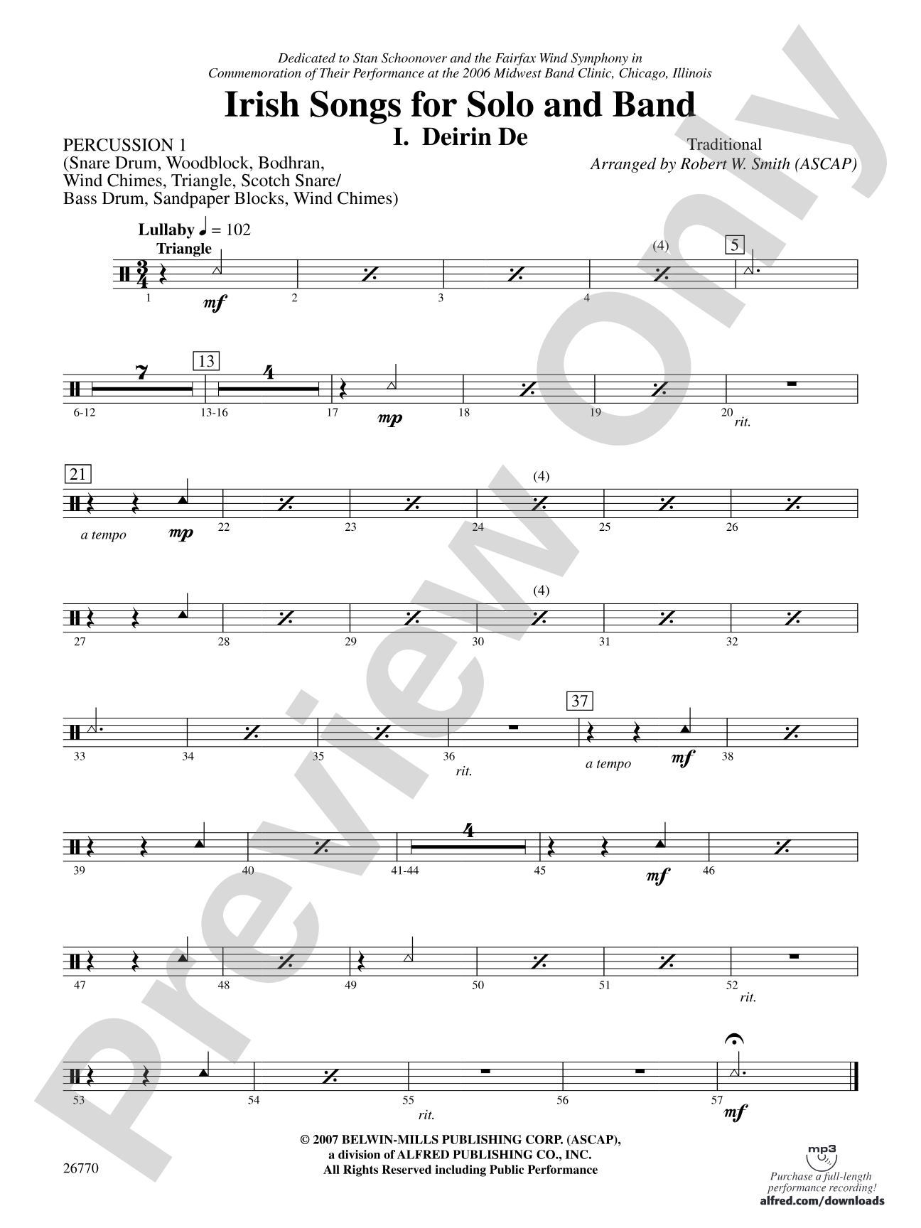 Irish Songs: 1st Percussion