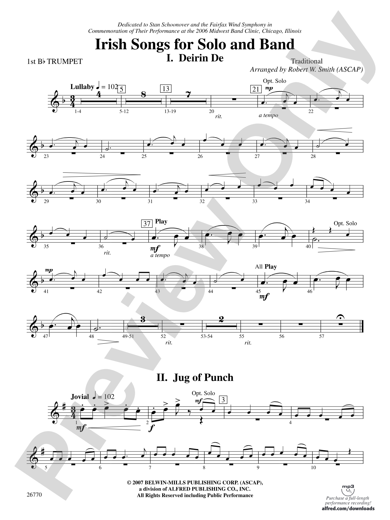 Irish Songs: 1st B-flat Trumpet