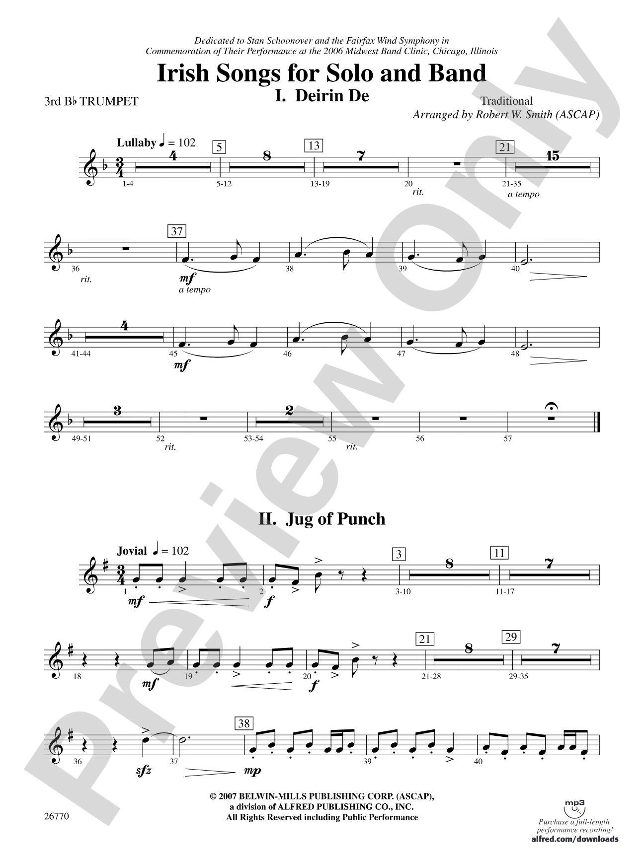 Irish Songs: 3rd B-flat Trumpet