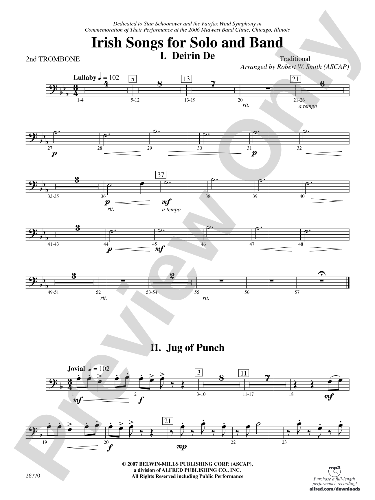 Irish Songs: 2nd Trombone