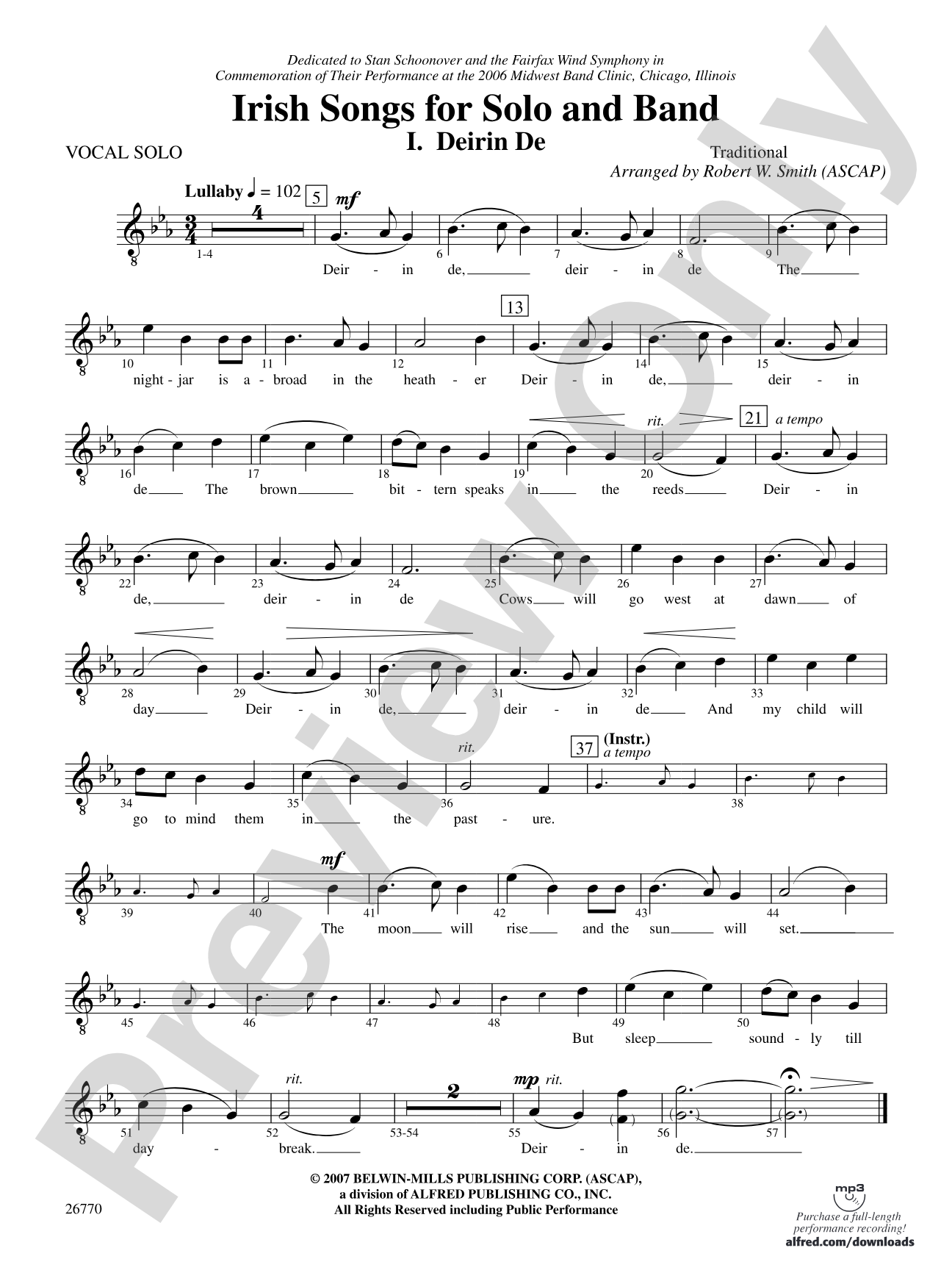 Irish Songs: Vocal Solo