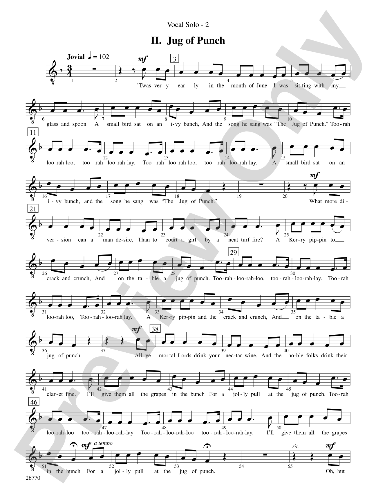 Irish Songs: Vocal Solo