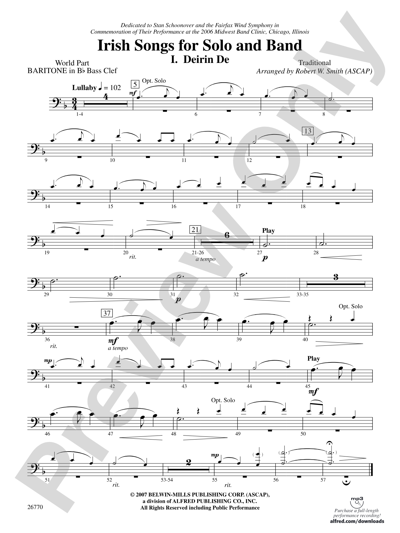 Irish Songs: (wp) B-flat Baritone B.C.