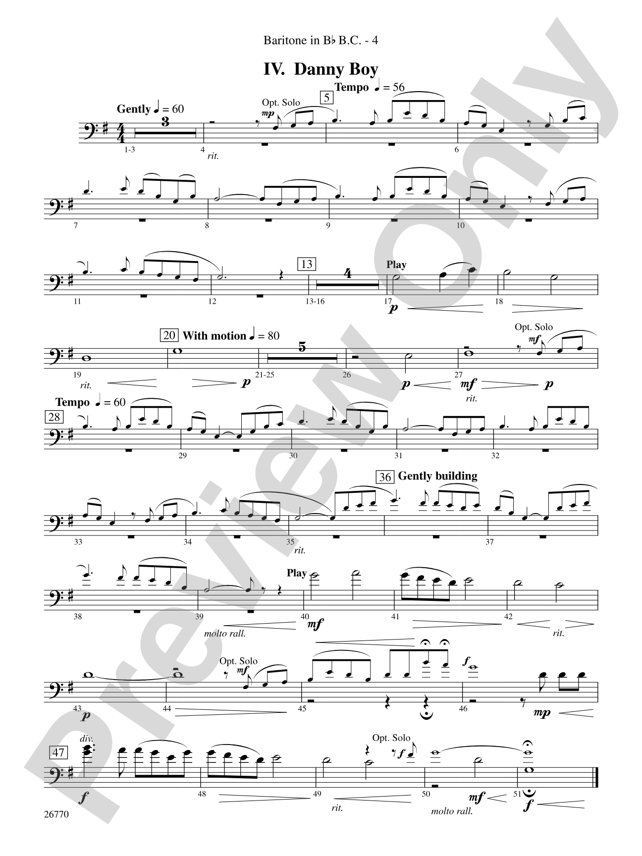 Irish Songs: (wp) B-flat Baritone B.C.