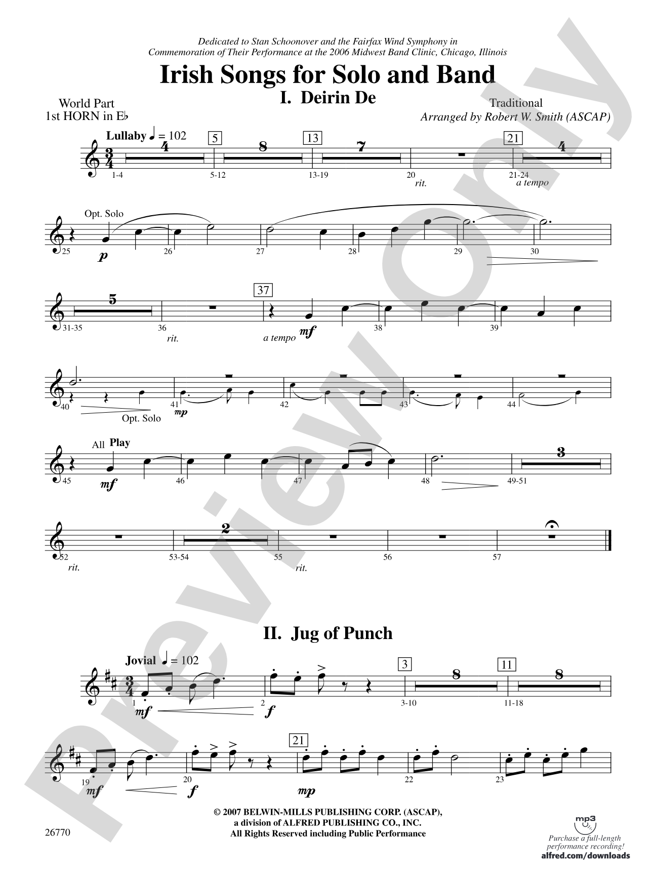 Irish Songs: (wp) 1st Horn in E-flat