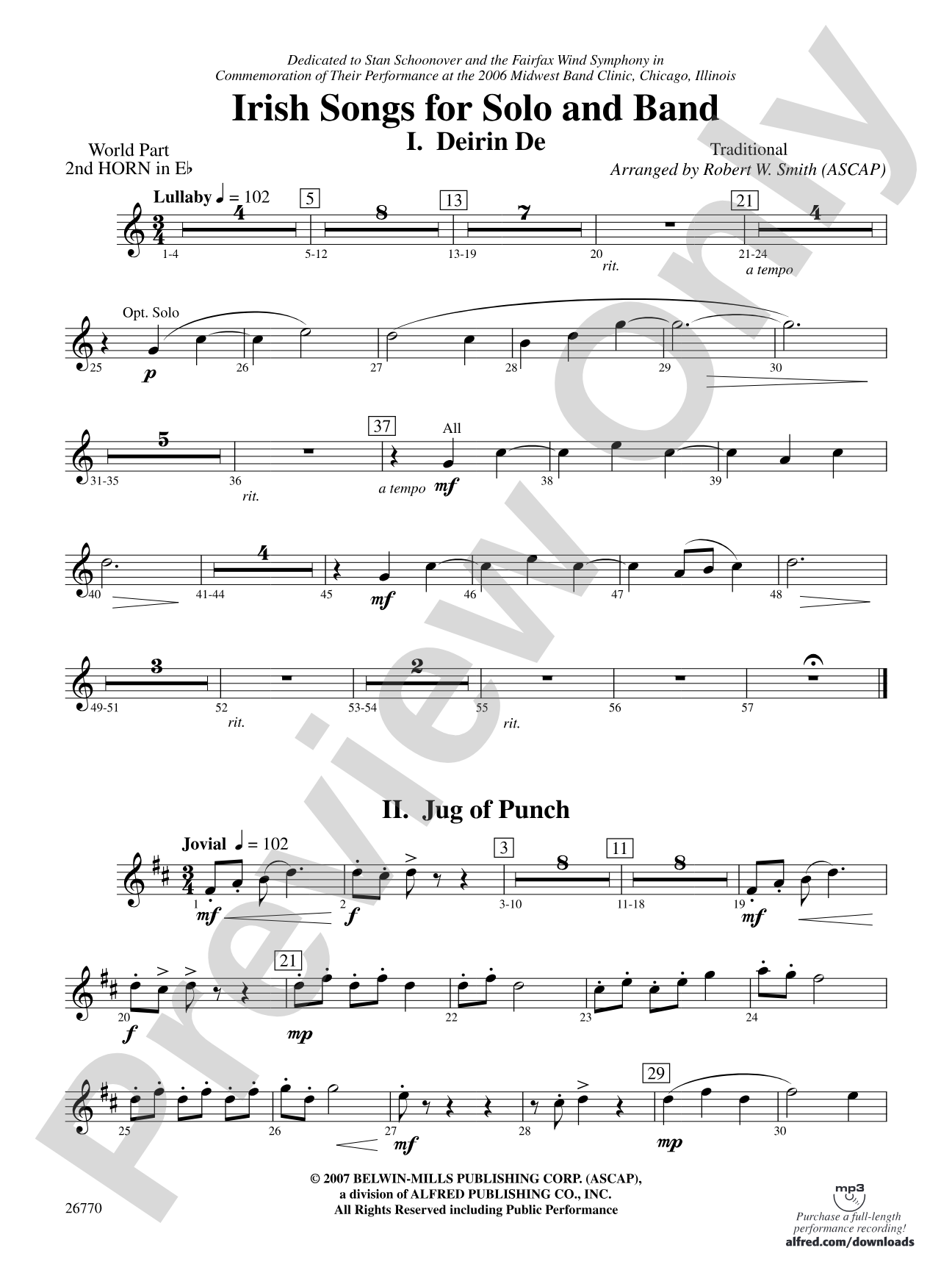 Irish Songs: (wp) 2nd Horn in E-flat