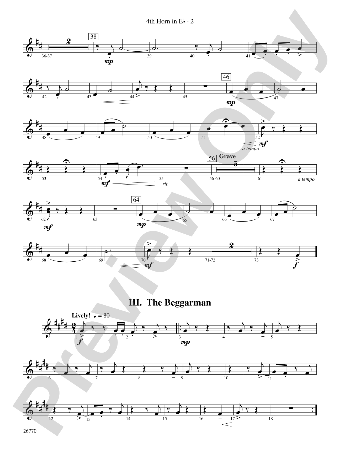 Irish Songs: (wp) 4th Horn in E-flat