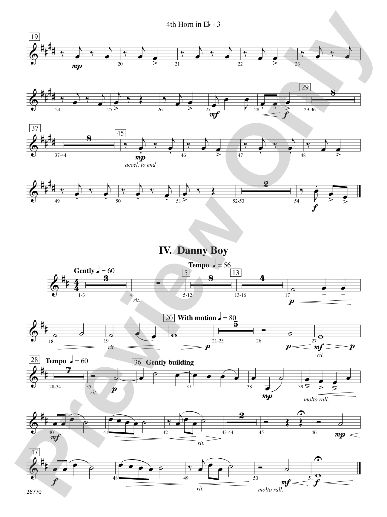 Irish Songs: (wp) 4th Horn in E-flat