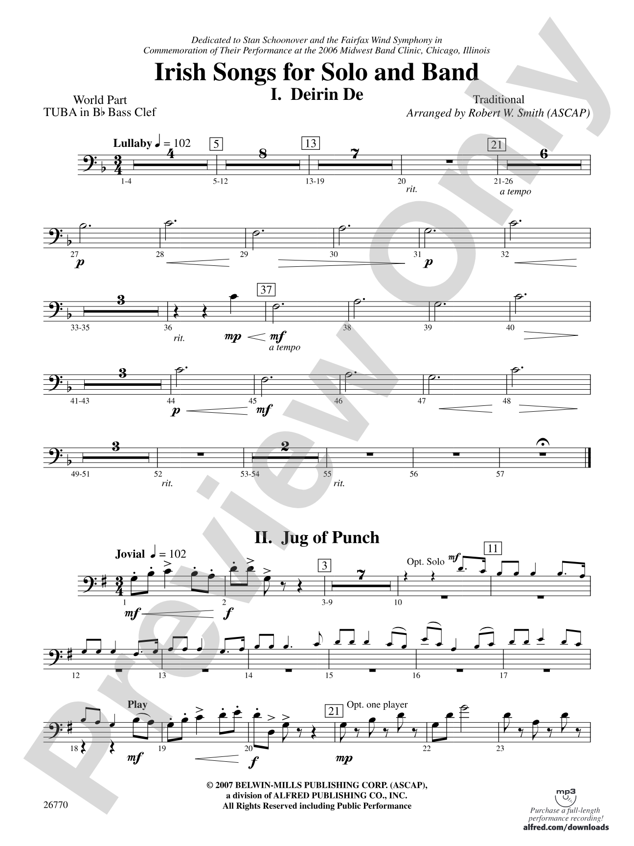 Irish Songs: (wp) B-flat Tuba B.C.