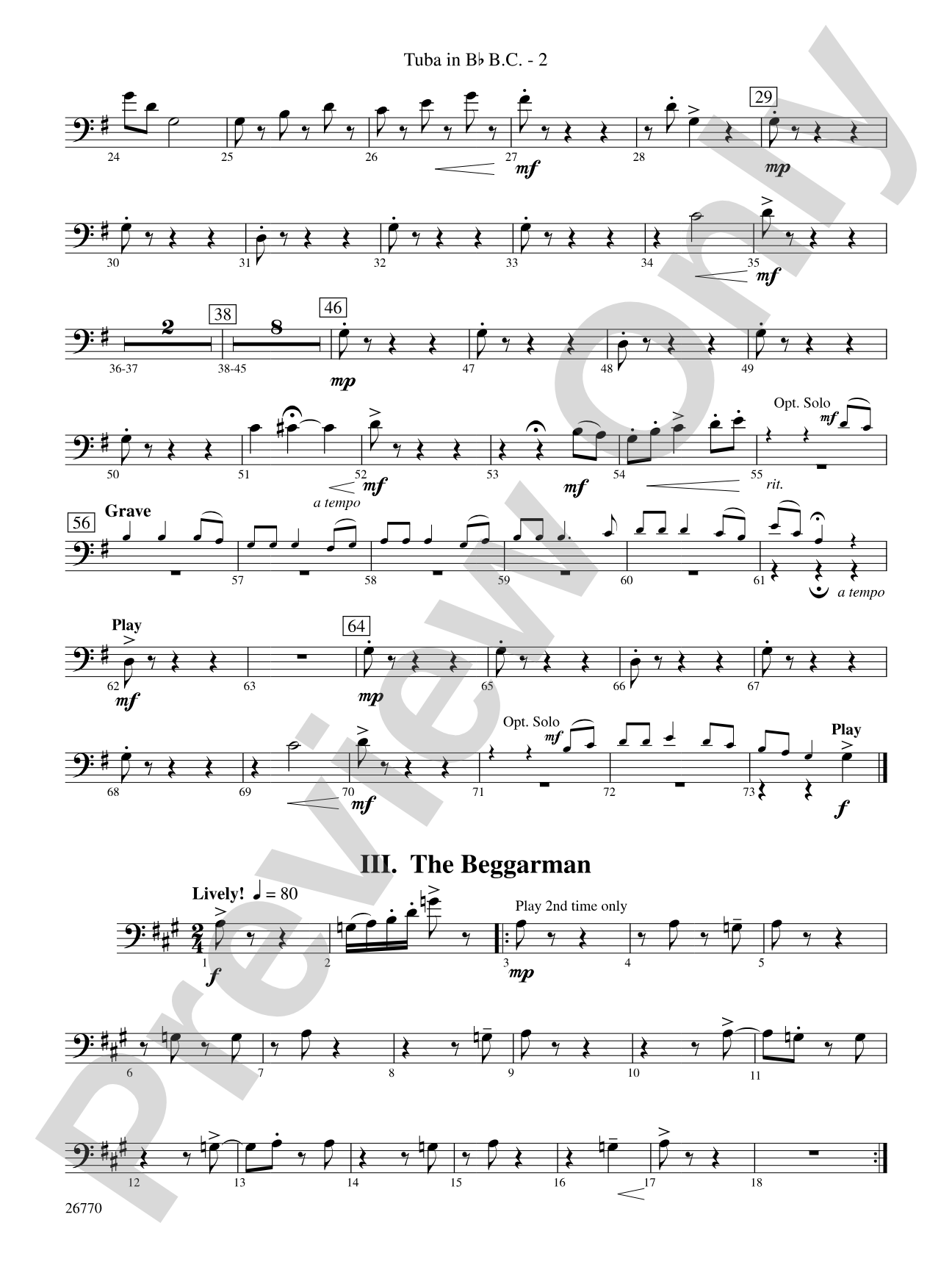 Irish Songs: (wp) B-flat Tuba B.C.