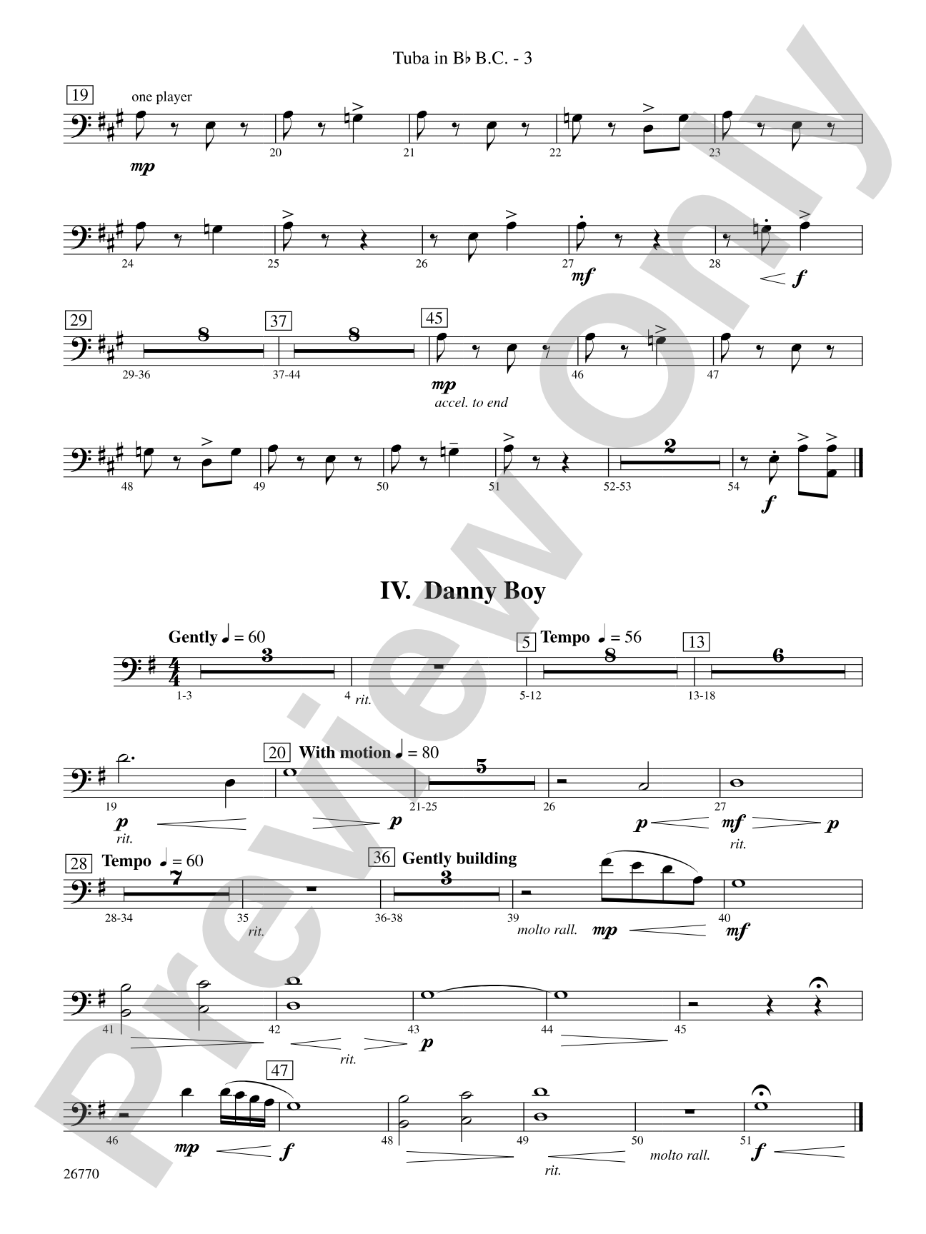 Irish Songs: (wp) B-flat Tuba B.C.