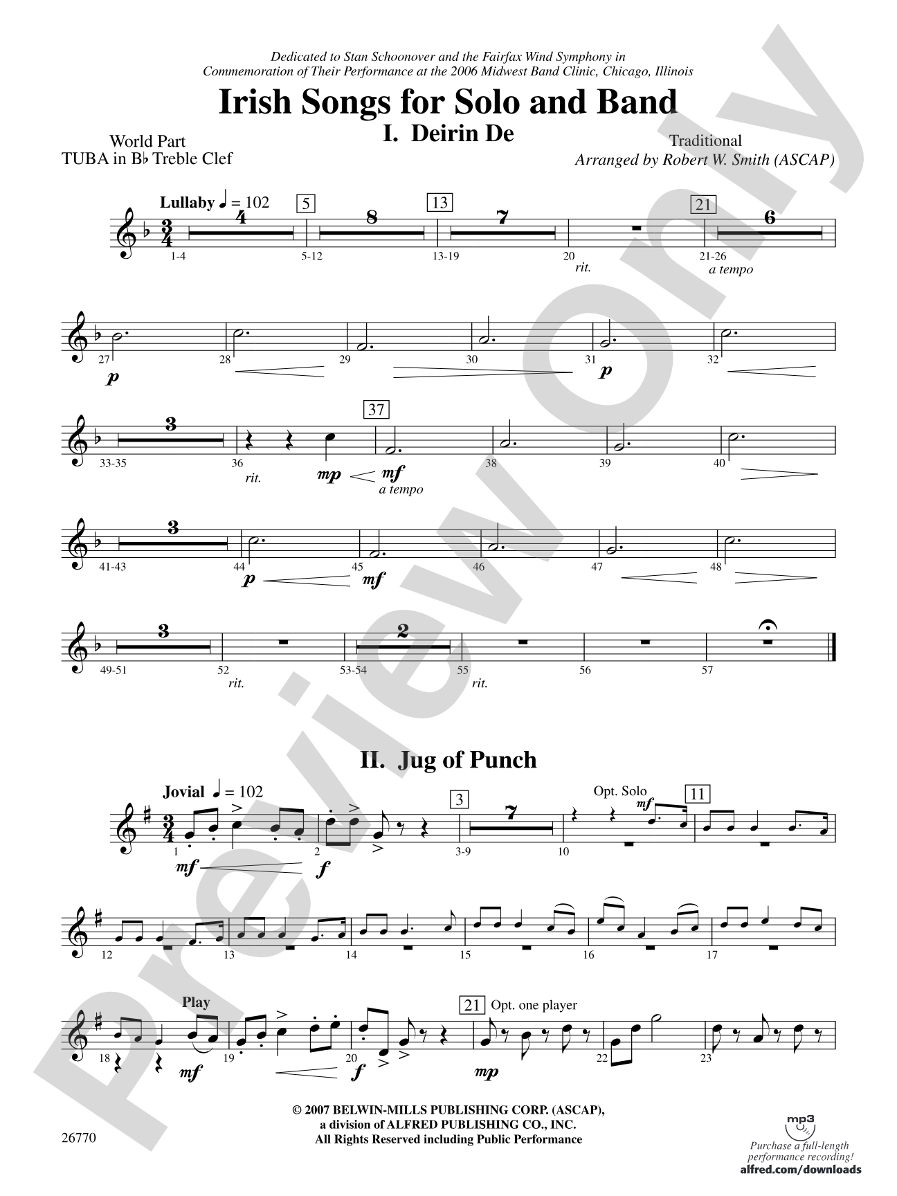 Irish Songs: (wp) B-flat Tuba T.C.