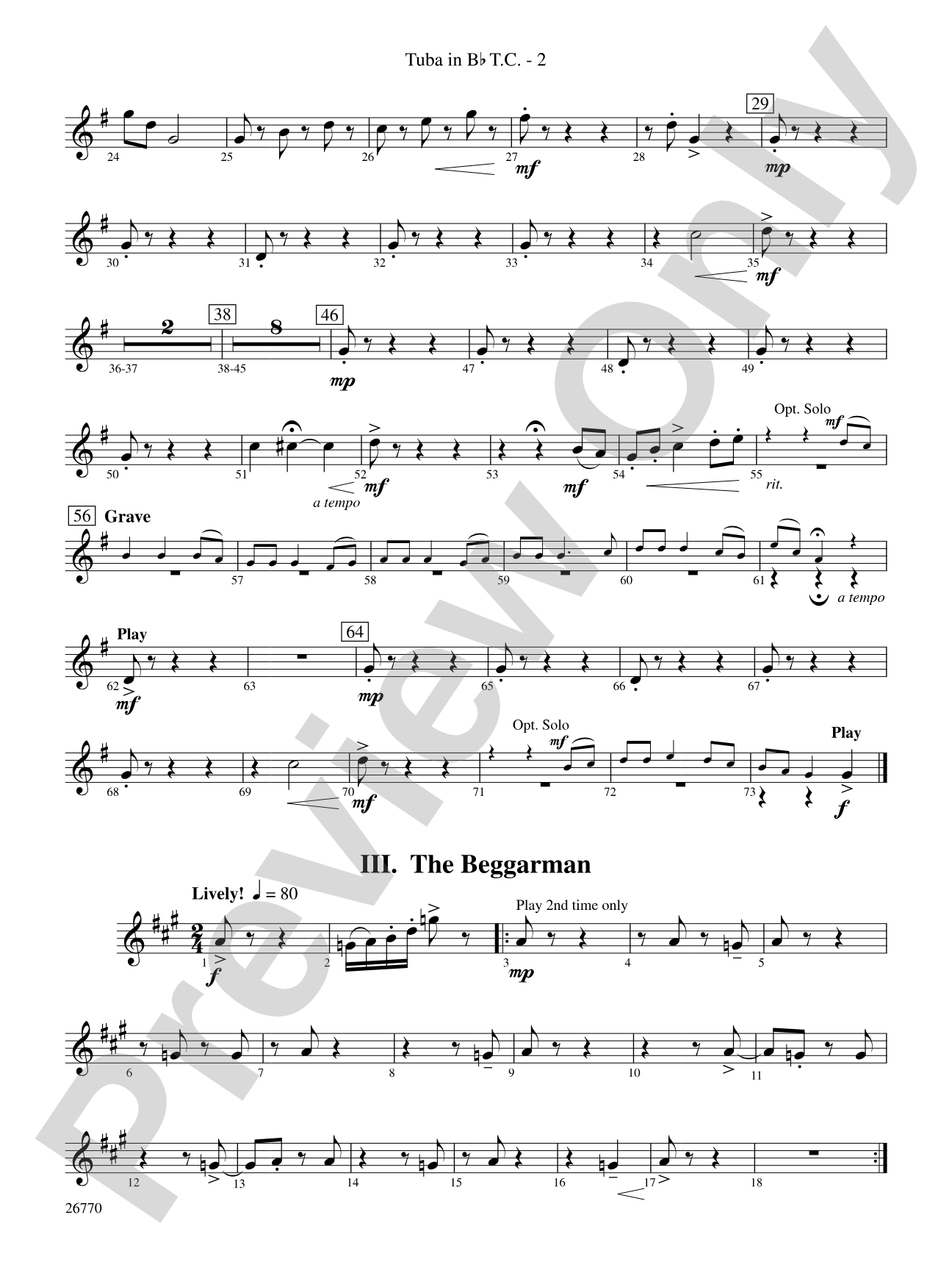 Irish Songs: (wp) B-flat Tuba T.C.