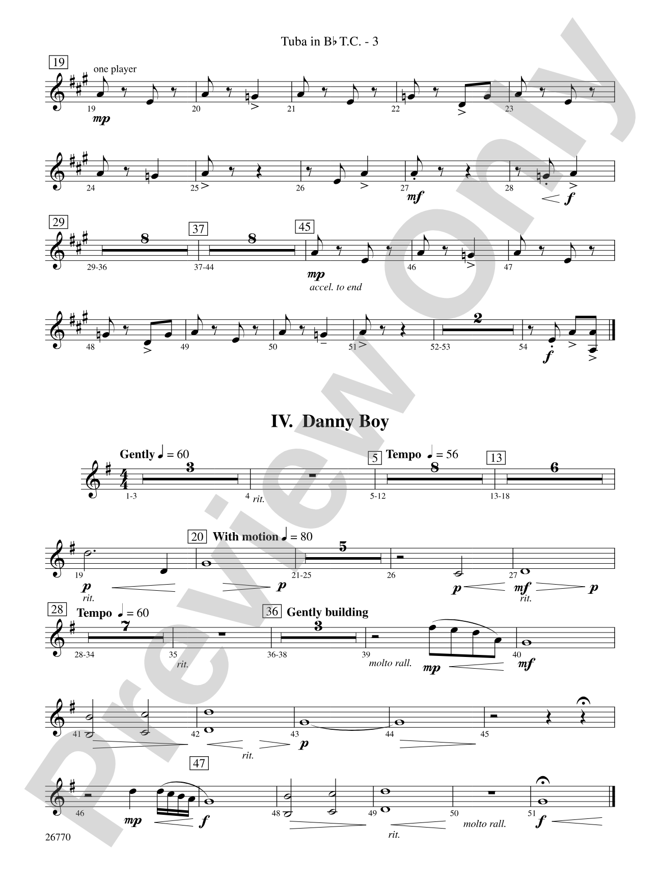 Irish Songs: (wp) B-flat Tuba T.C.