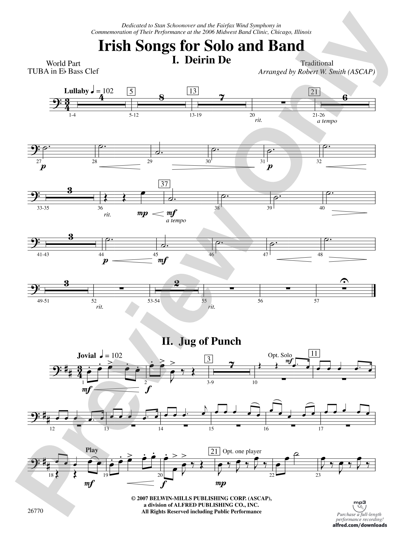 Irish Songs: (wp) E-flat Tuba B.C.