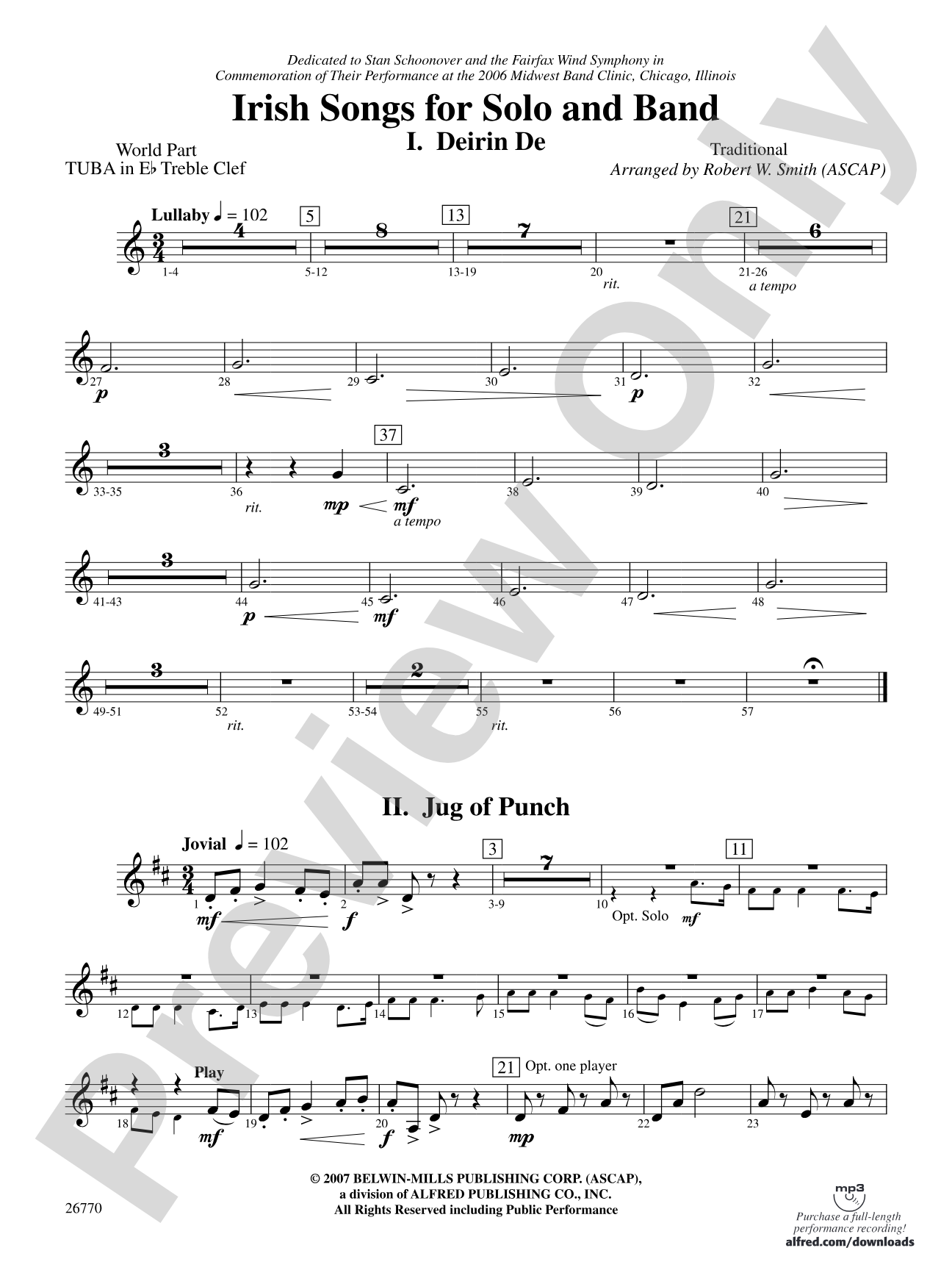 Irish Songs: (wp) E-flat Tuba T.C.