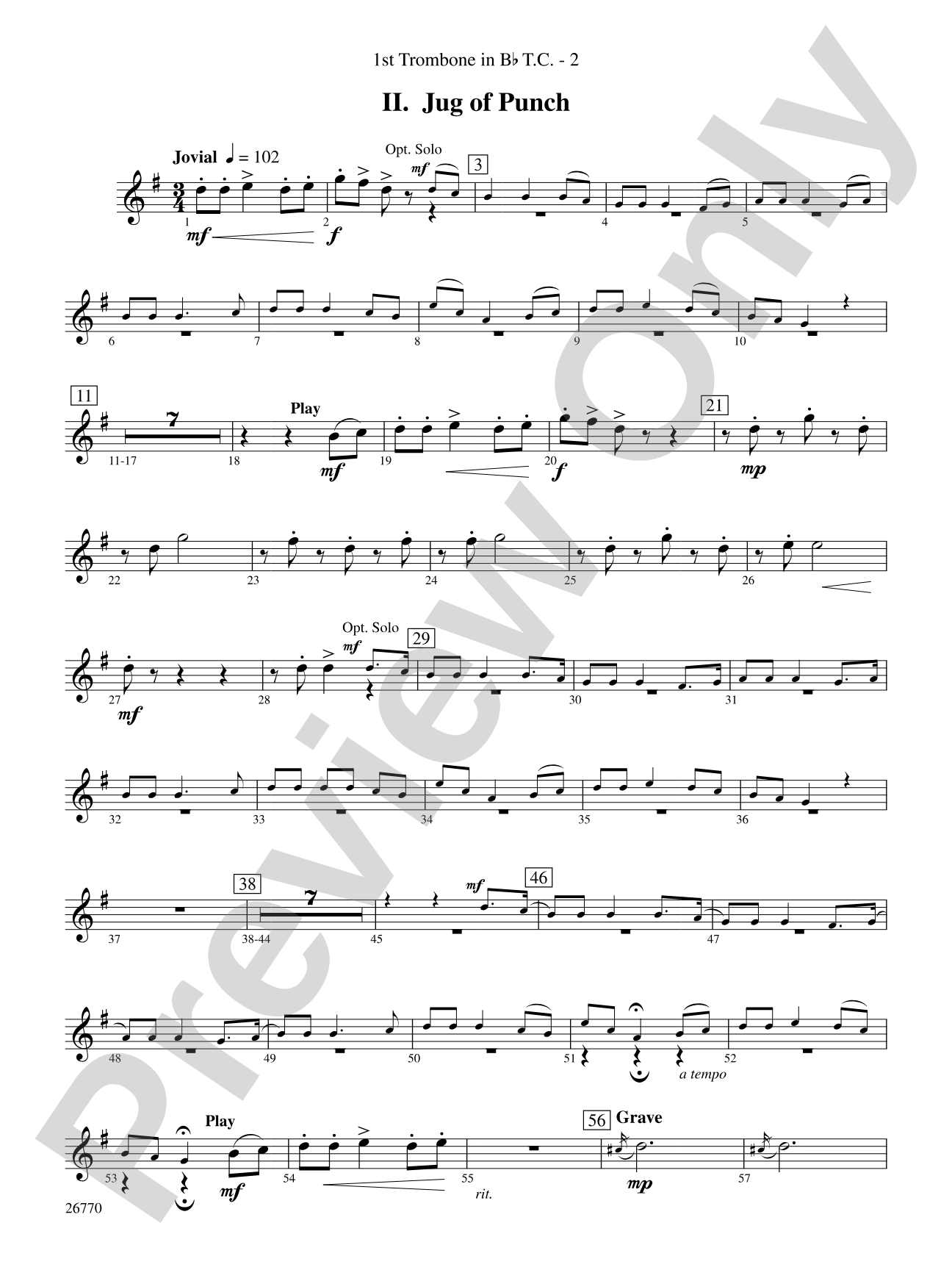 Irish Songs: (wp) 1st B-flat Trombone T.C.