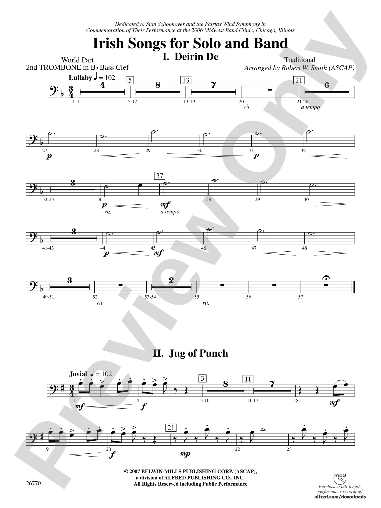 Irish Songs: (wp) 2nd B-flat Trombone B.C.