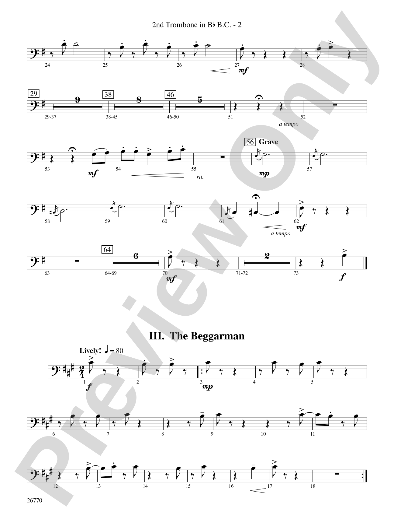 Irish Songs: (wp) 2nd B-flat Trombone B.C.