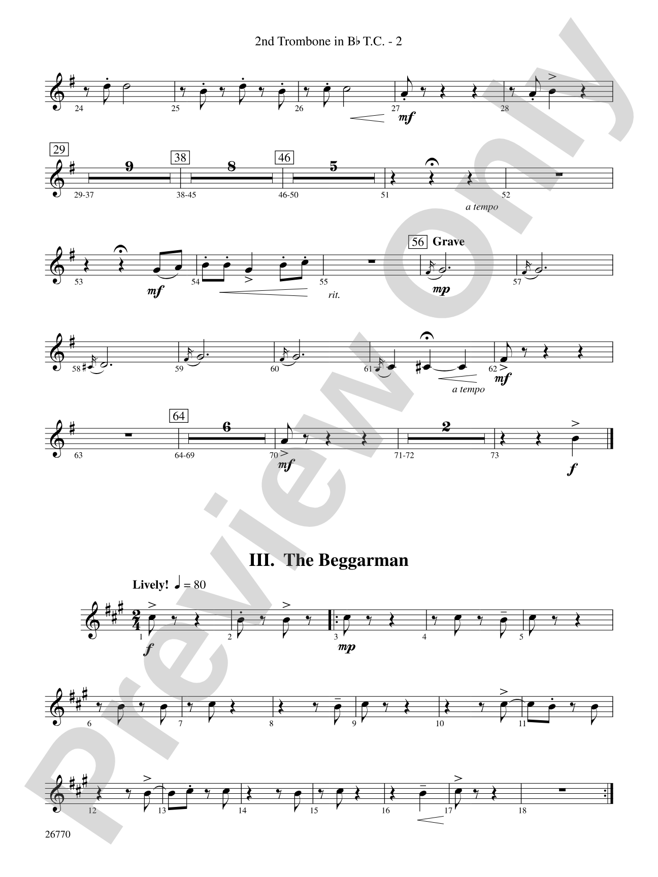 Irish Songs: (wp) 2nd B-flat Trombone T.C.
