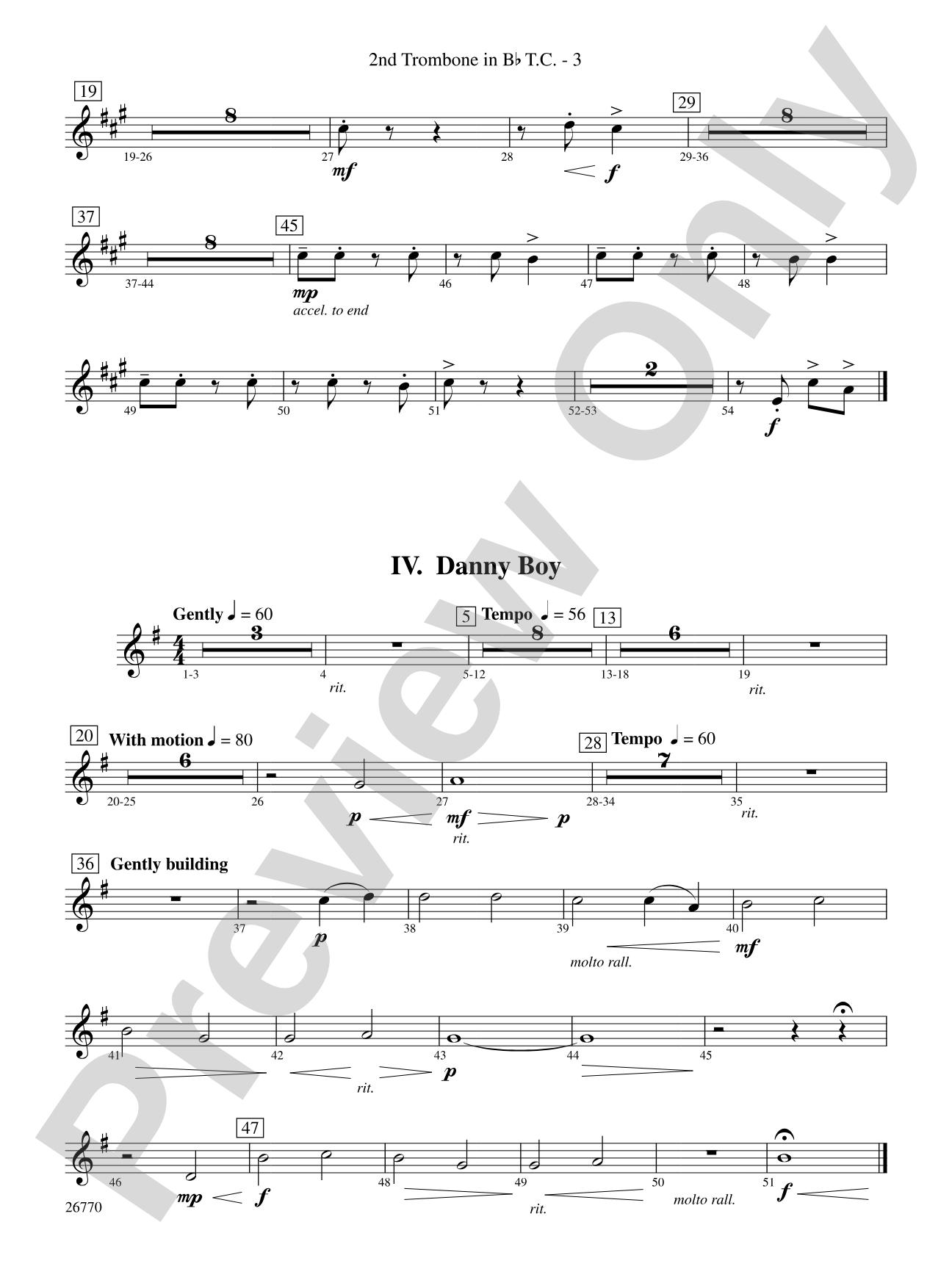 Irish Songs: (wp) 2nd B-flat Trombone T.C.