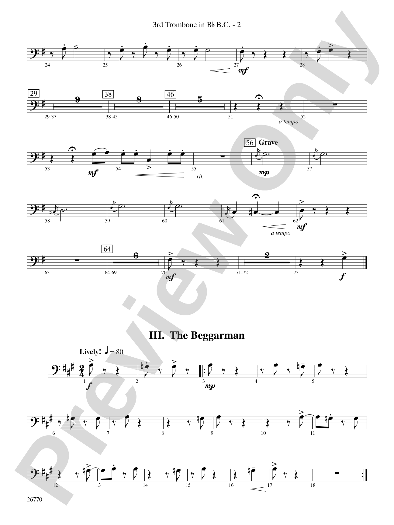 Irish Songs: (wp) 3rd B-flat Trombone B.C.