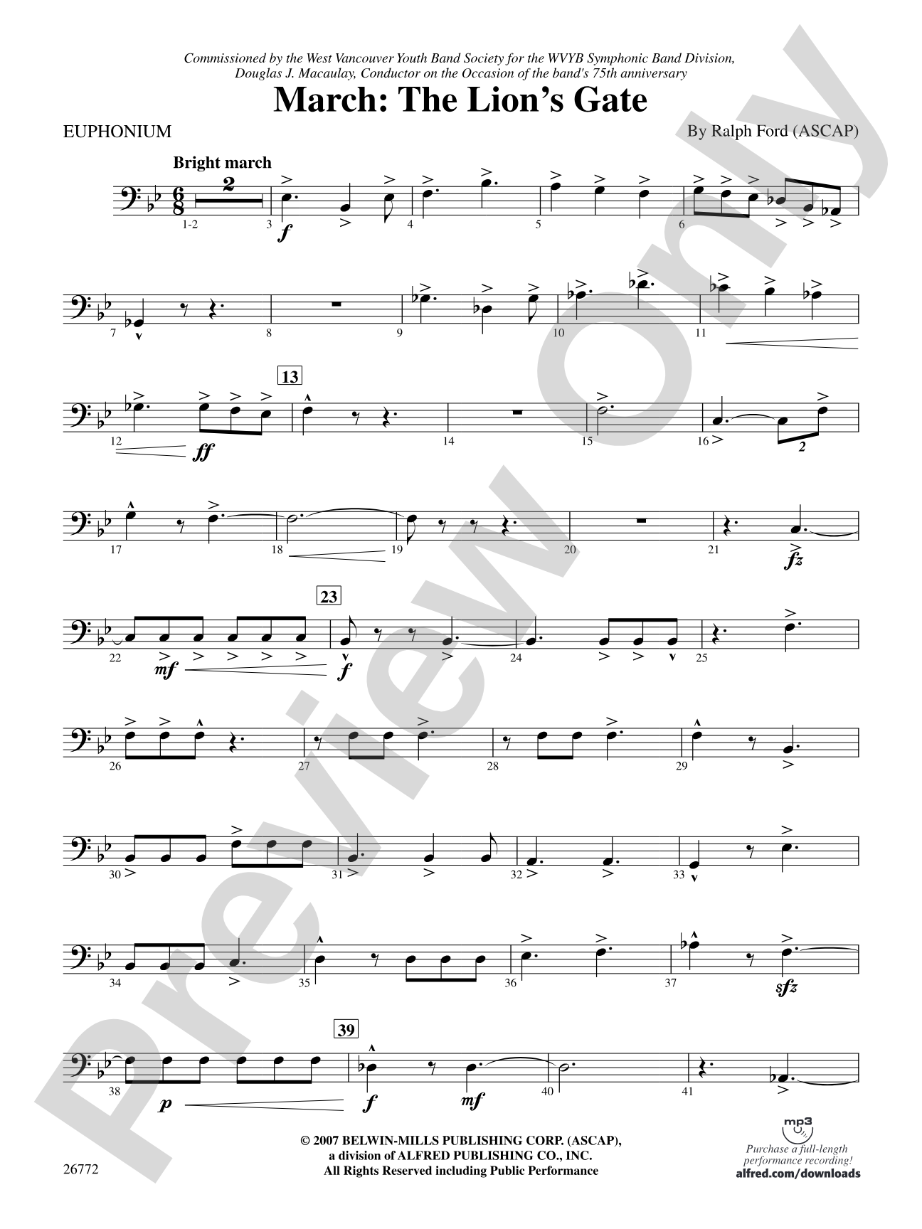 March: The Lion's Gate (Movement 1 from Sea to Sky): Baritone B.C.