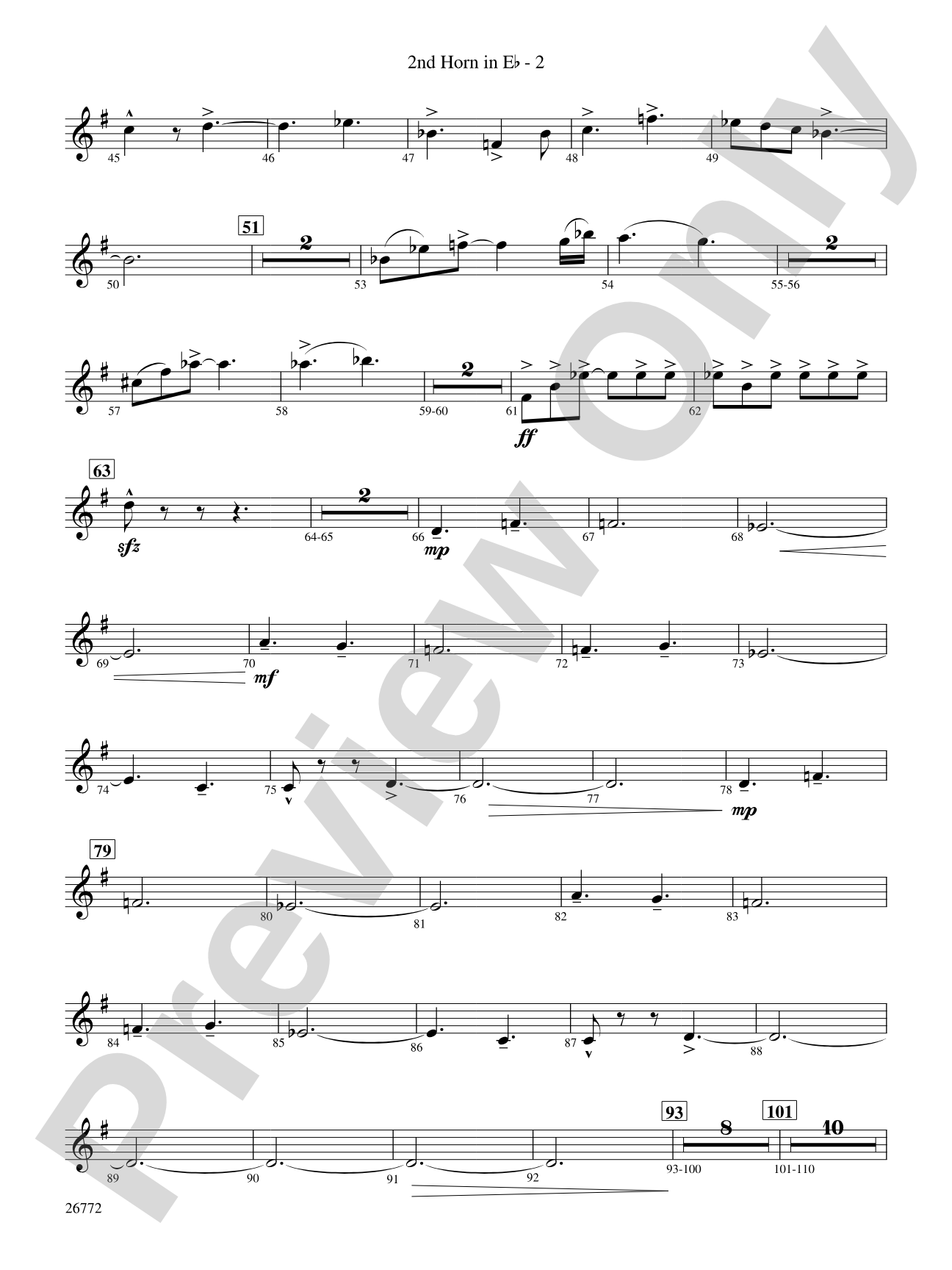 March: (wp) 2nd Horn in E-flat