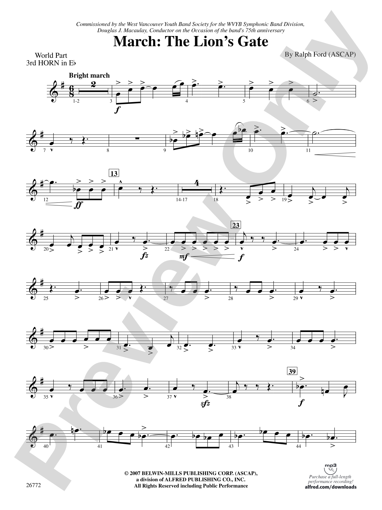 March: (wp) 3rd Horn in E-flat