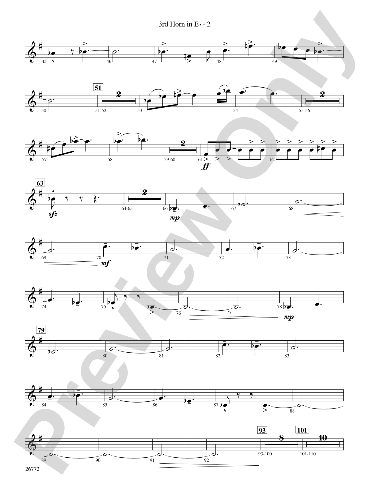 March: (wp) 3rd Horn in E-flat