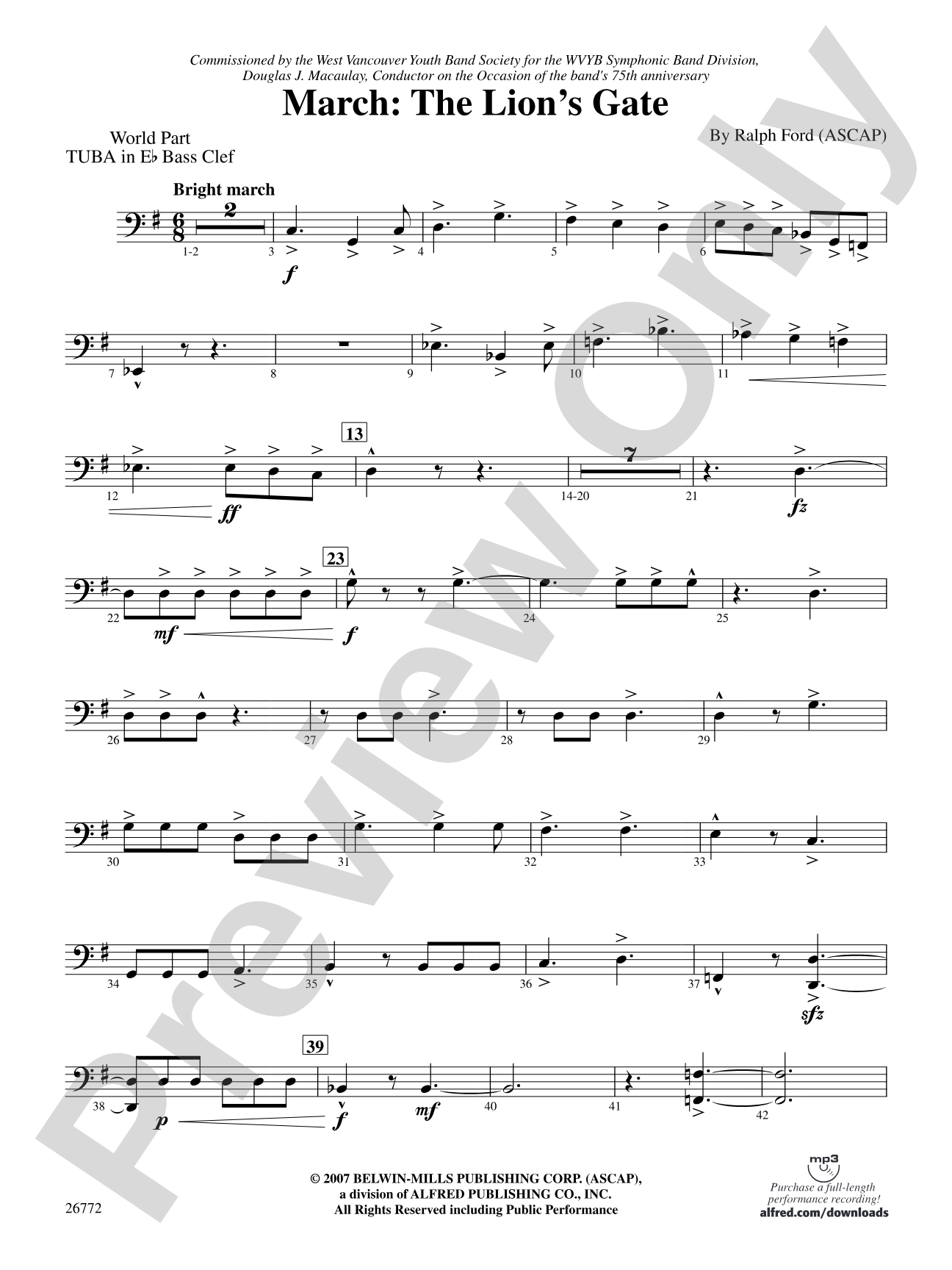 March: (wp) E-flat Tuba B.C.