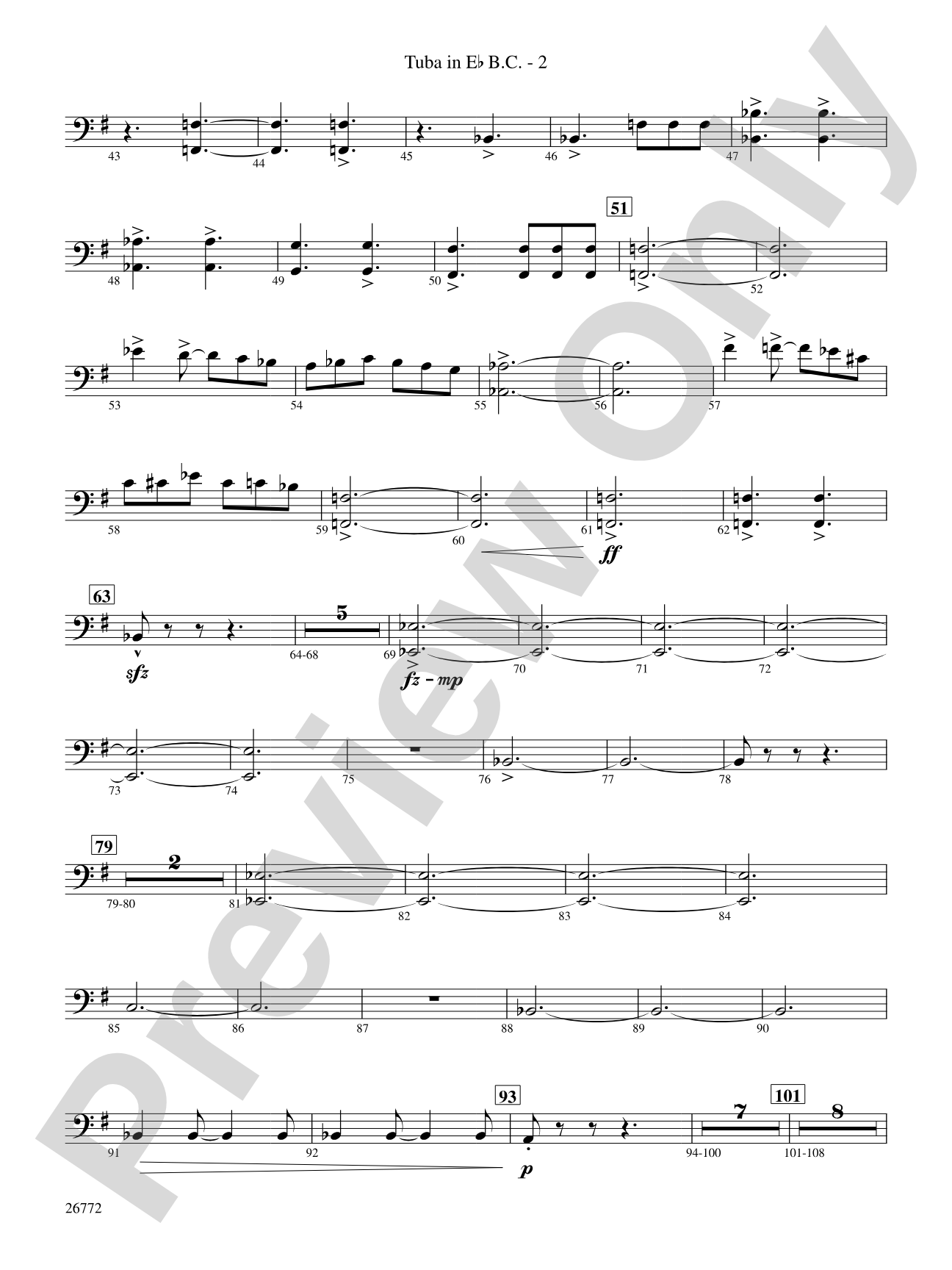 March: (wp) E-flat Tuba B.C.