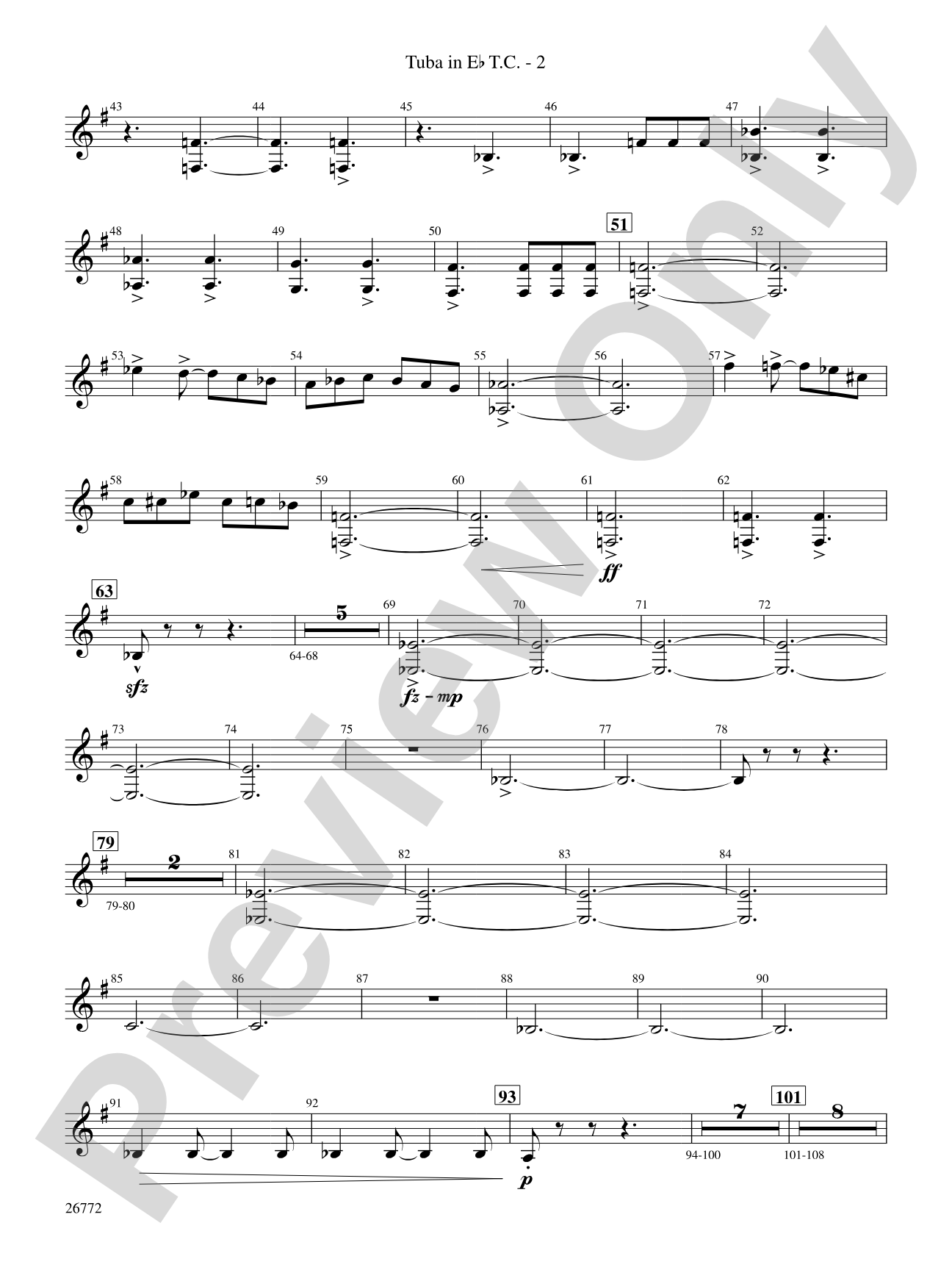 March: (wp) E-flat Tuba T.C.