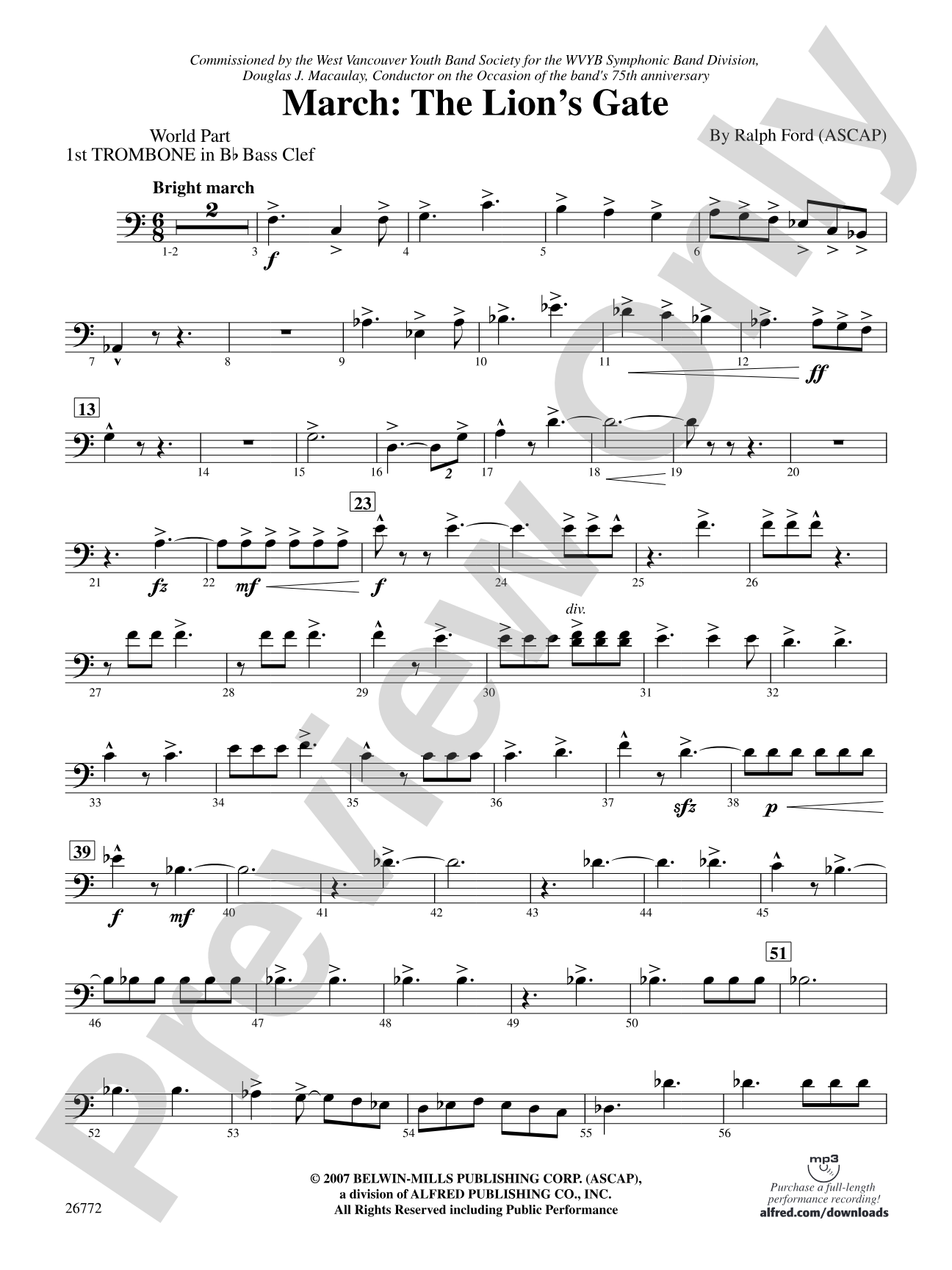 March: (wp) 1st B-flat Trombone B.C.