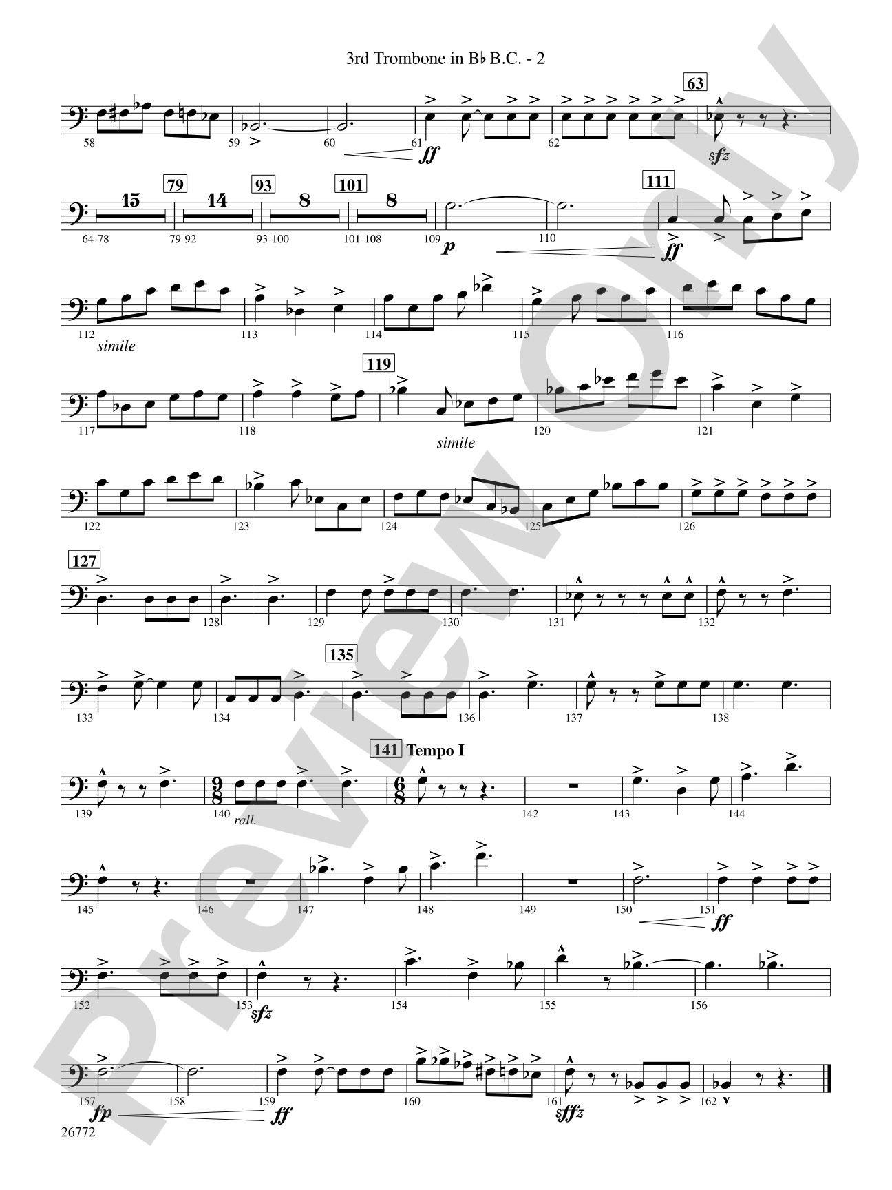 March: (wp) 3rd B-flat Trombone B.C.