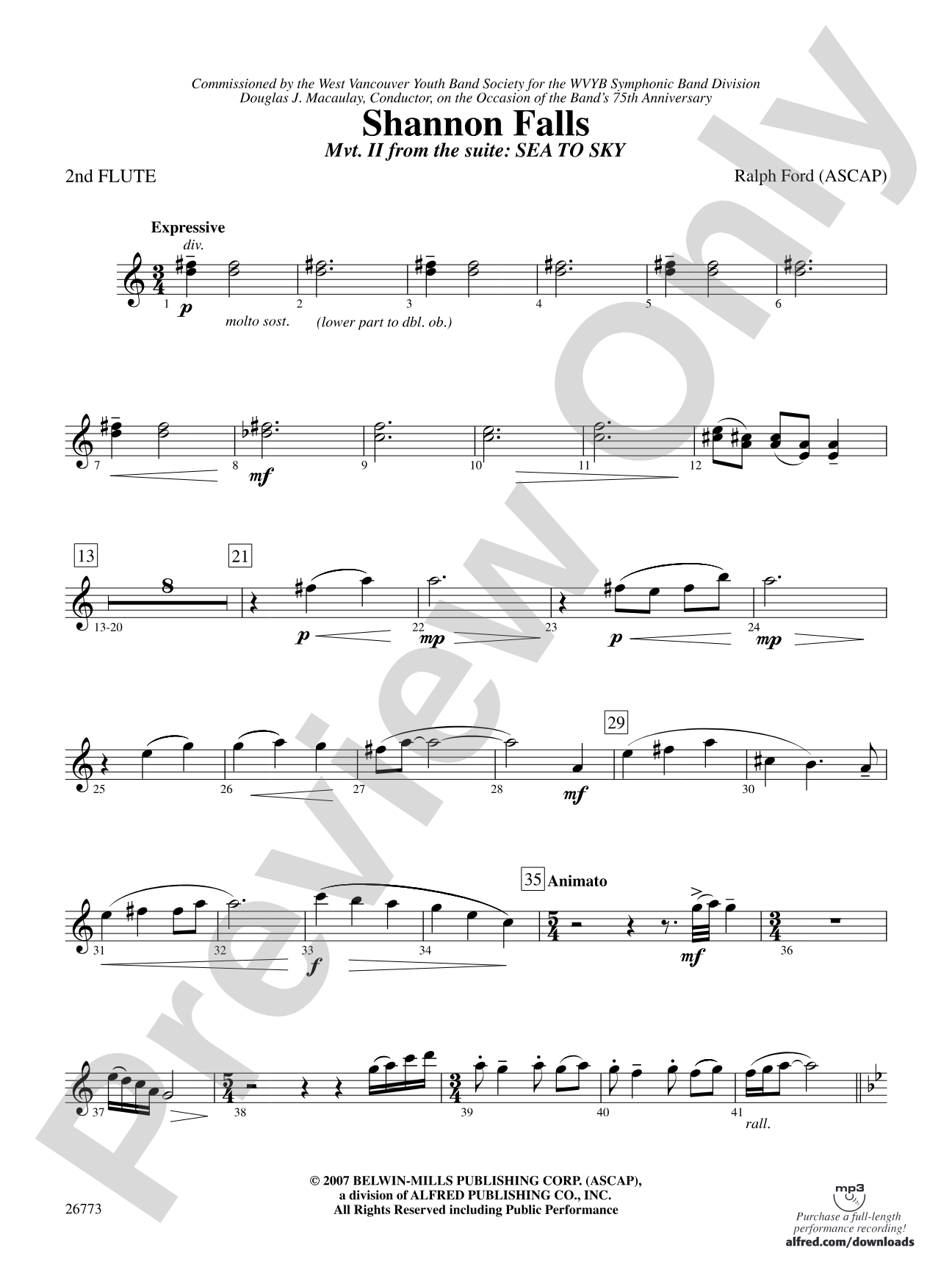 Shannon Falls (Movement 2 from Sea to Sky): 2nd Flute
