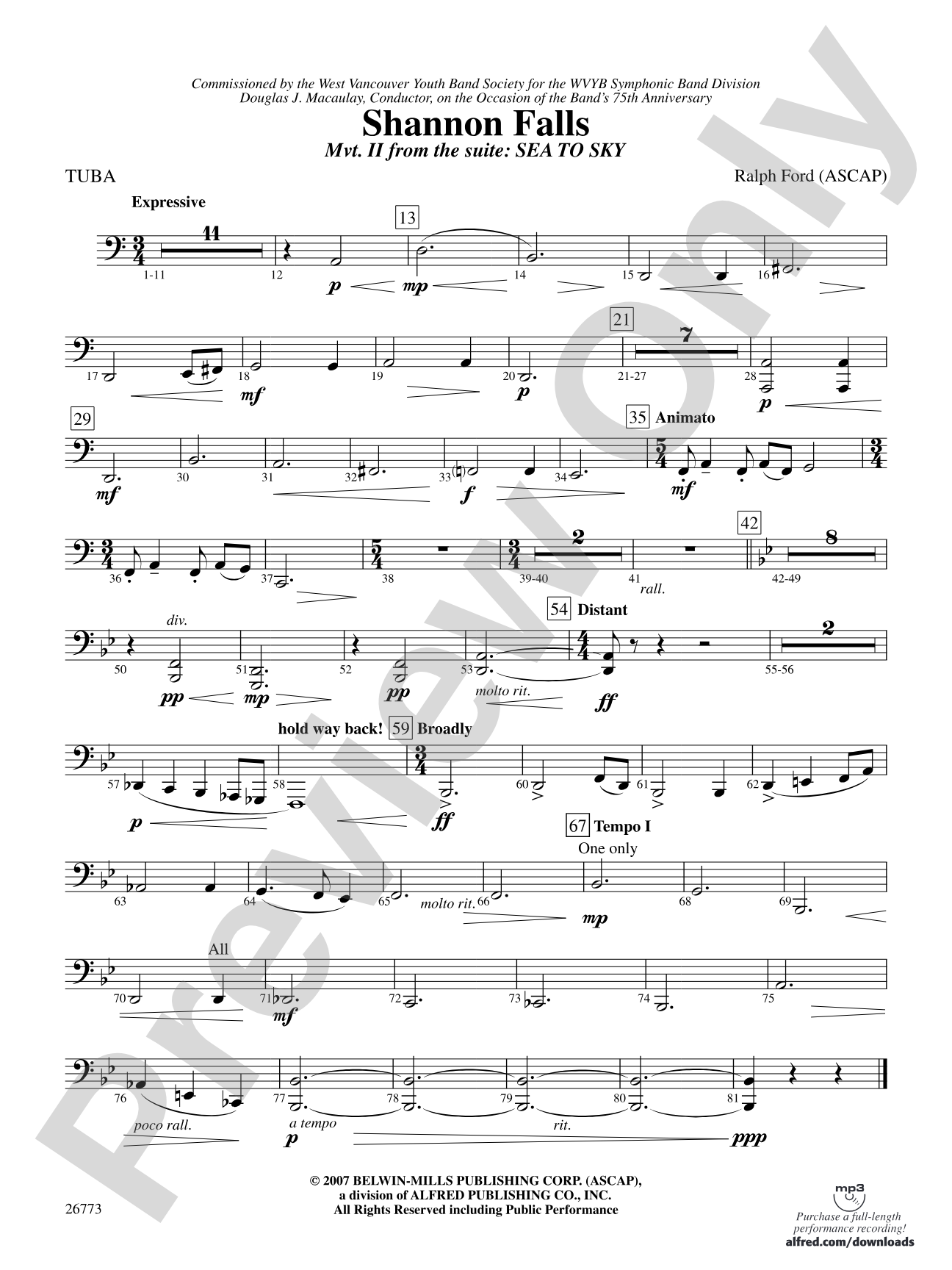 Shannon Falls (Movement 2 from Sea to Sky): Tuba
