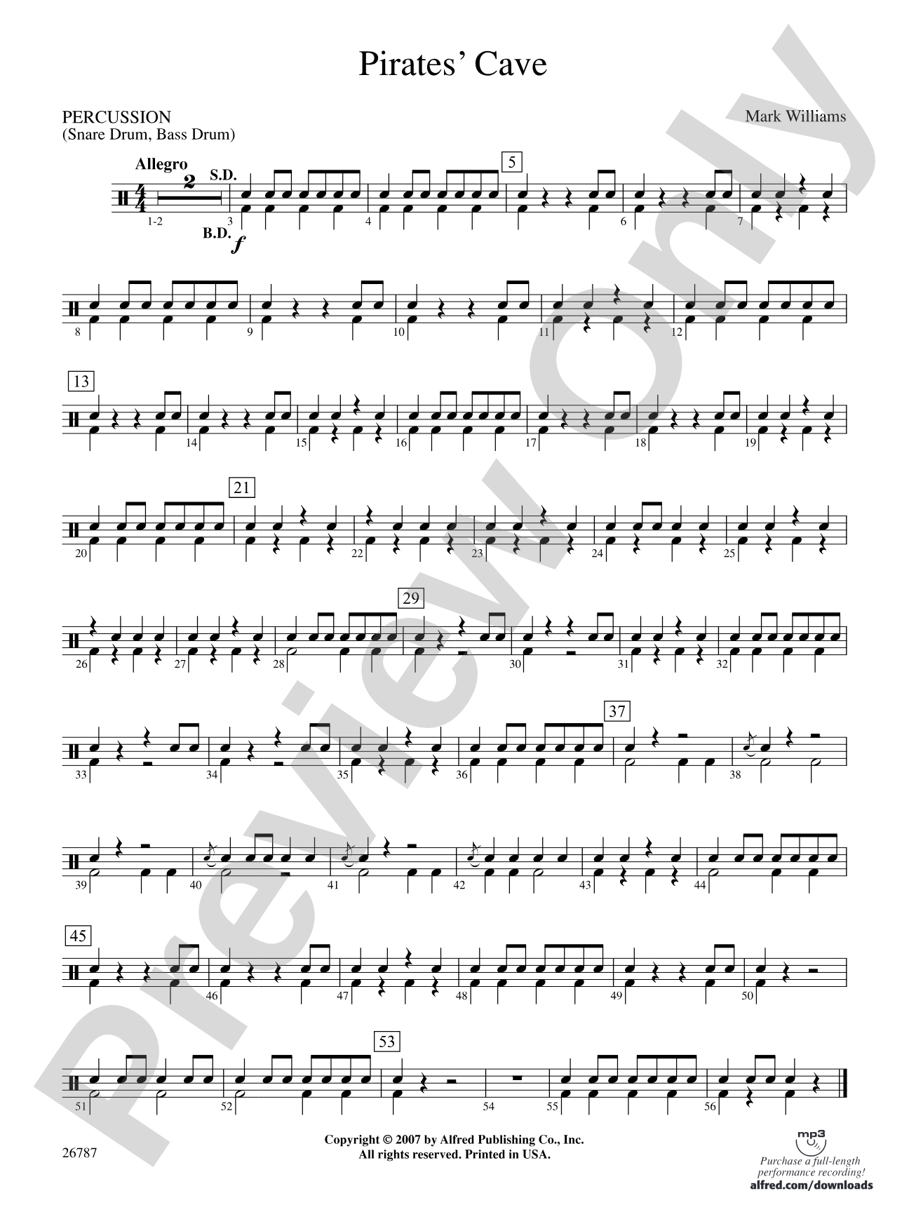 Pirates' Cave: 1st Percussion