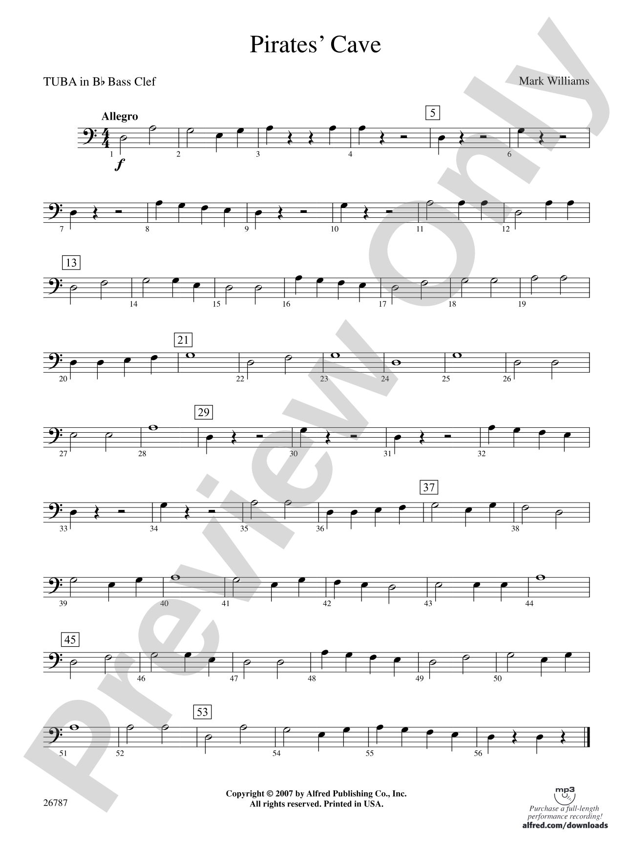 Pirates' Cave: (wp) B-flat Tuba B.C.