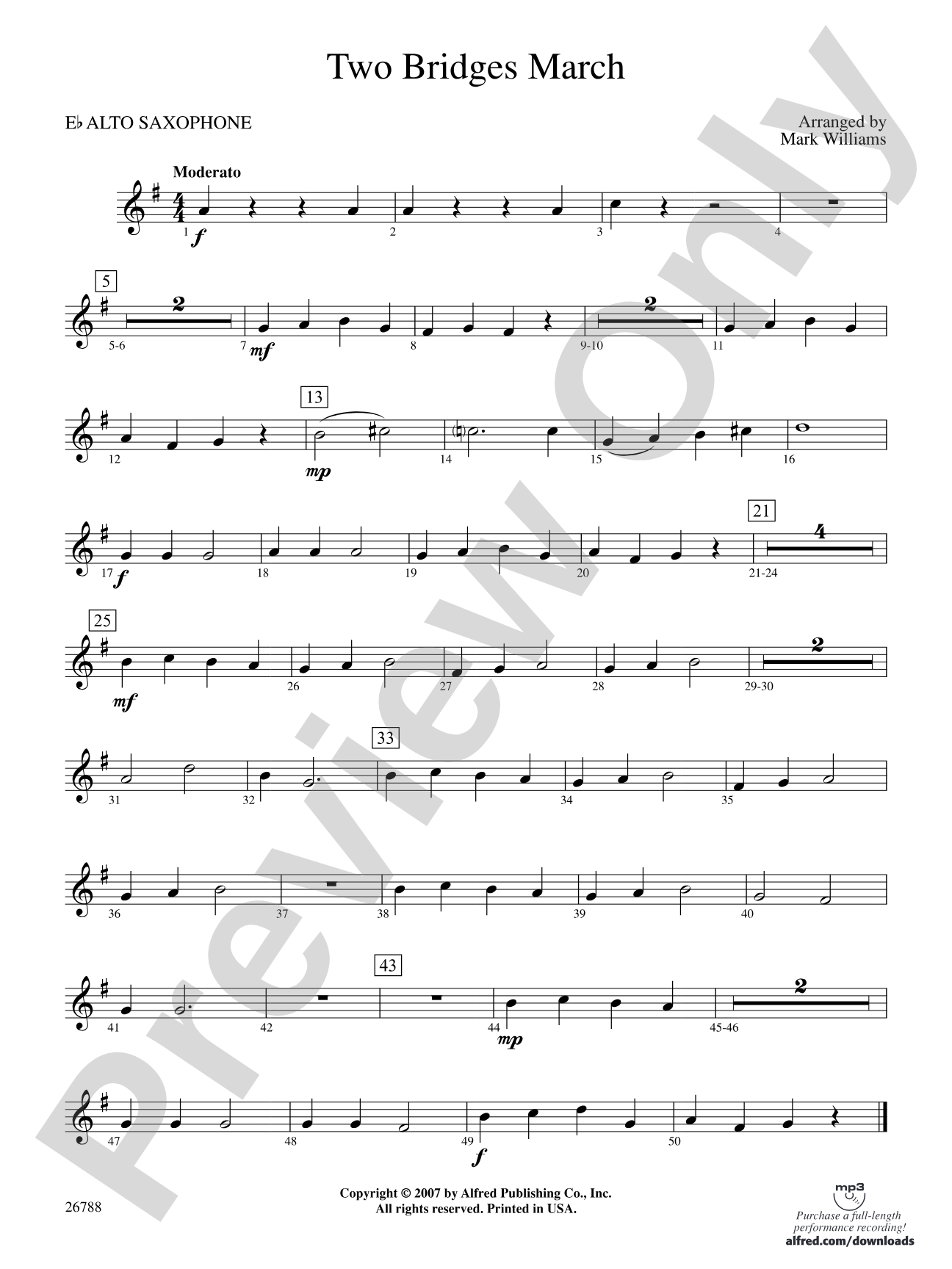 Two Bridges March: E-flat Alto Saxophone