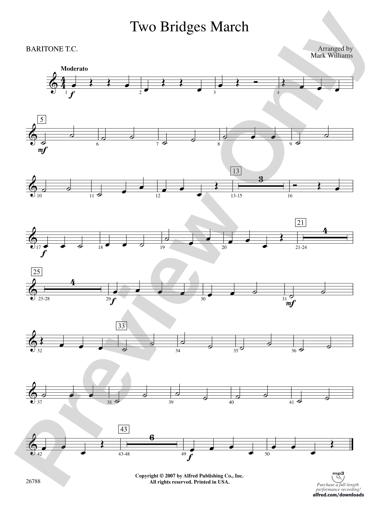 Two Bridges March: Baritone T.C.