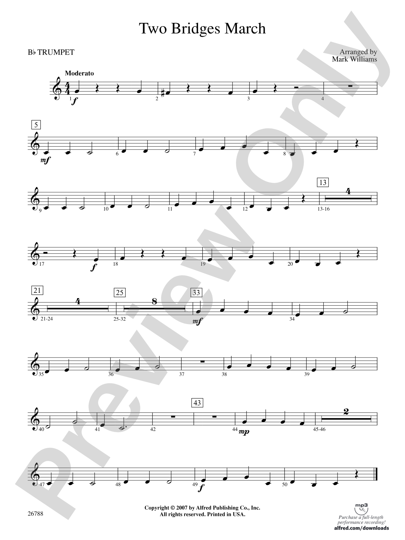 Two Bridges March: 1st B-flat Trumpet