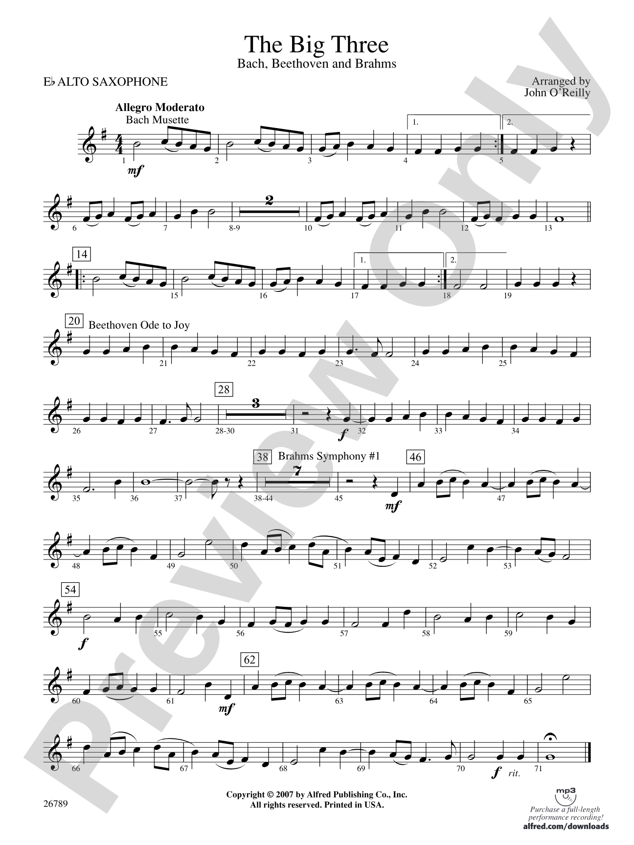 The Big Three: E-flat Alto Saxophone