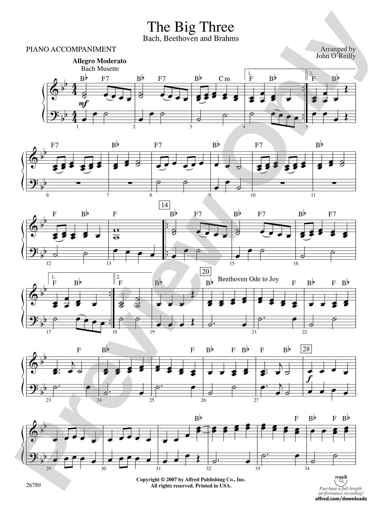 The Big Three: Piano Accompaniment