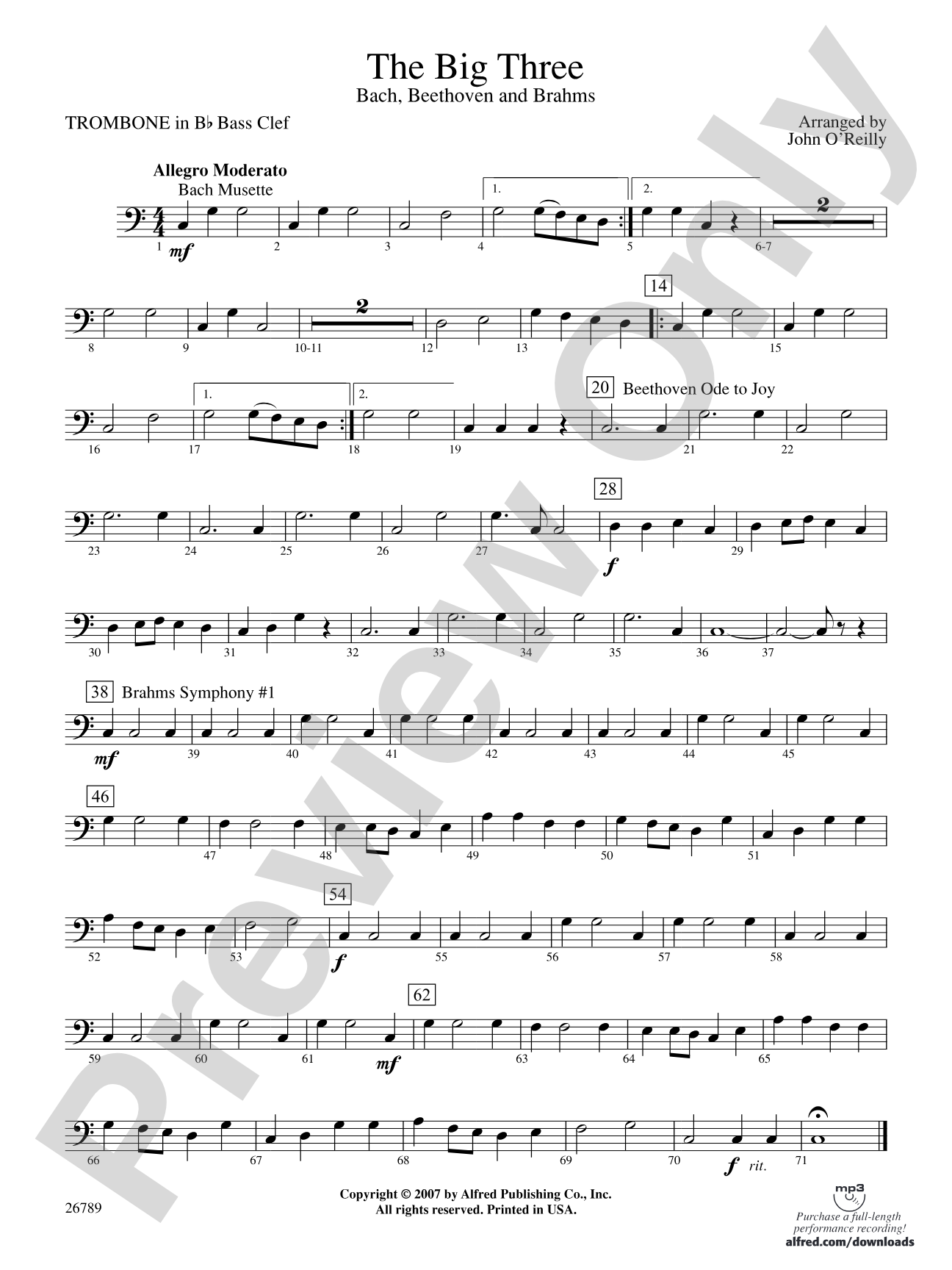 The Big Three: (wp) 1st B-flat Trombone B.C.