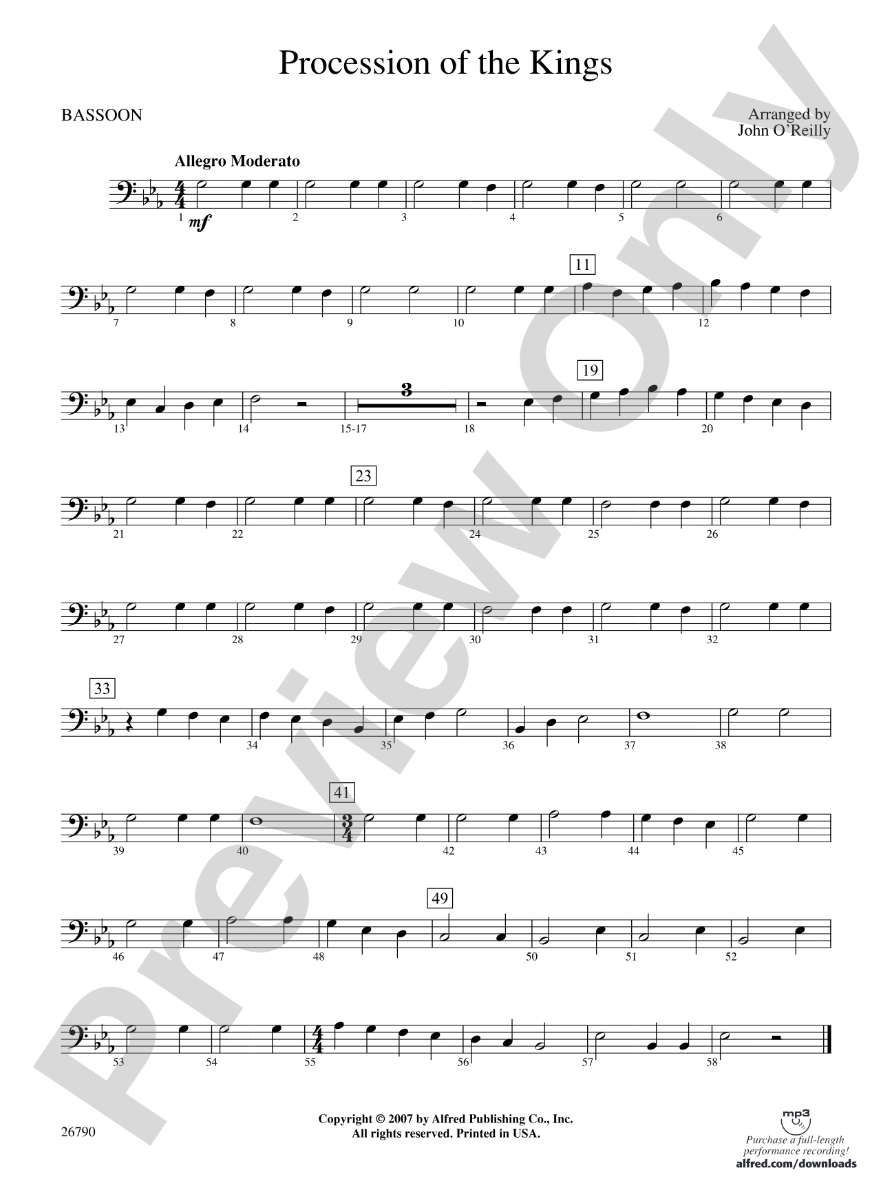 Procession of the Kings: Bassoon