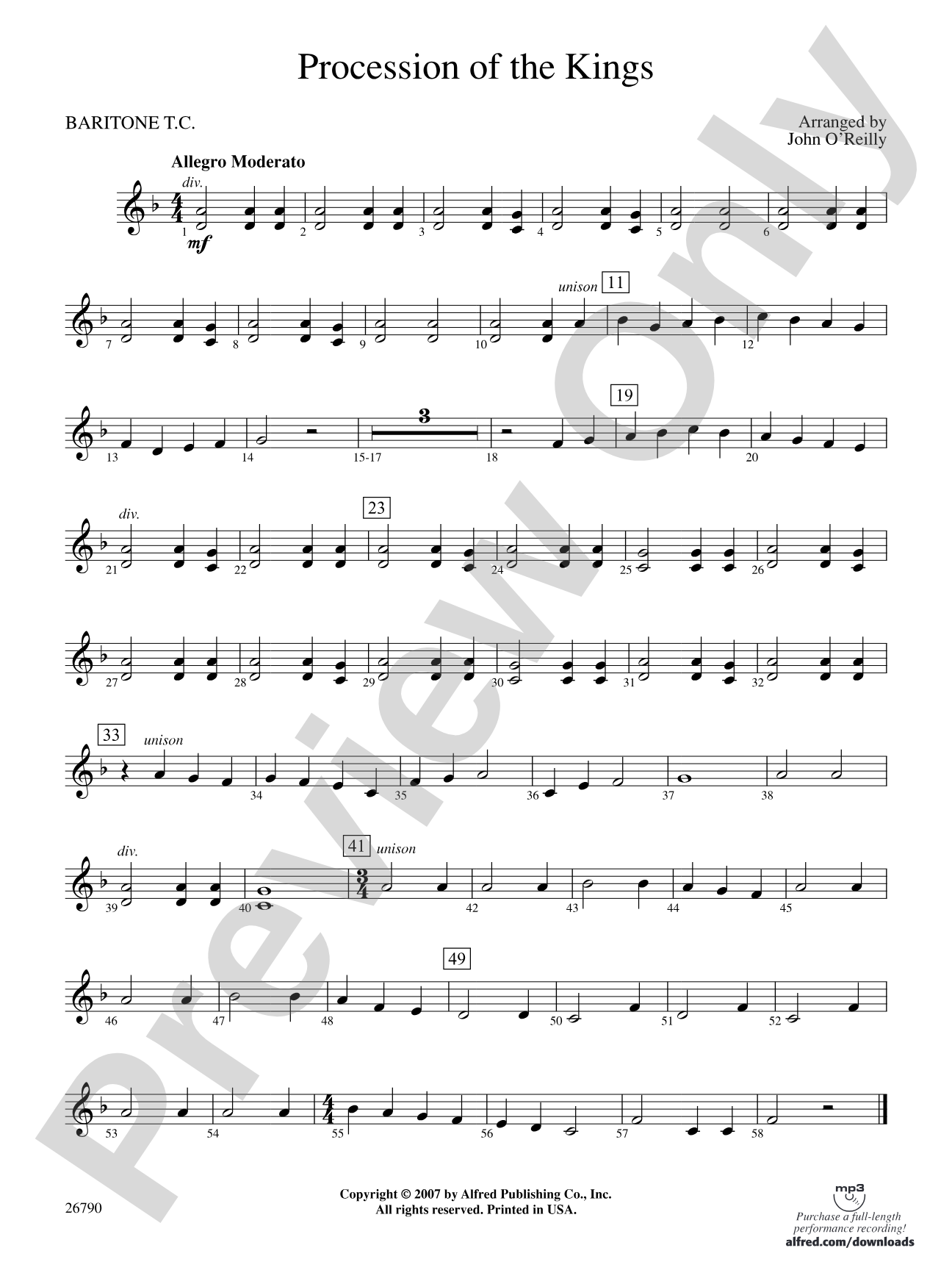 Procession of the Kings: Baritone T.C.