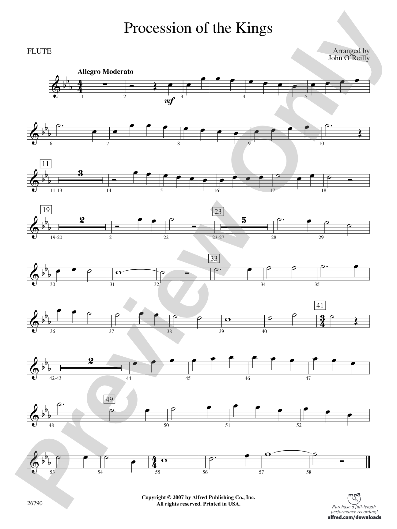 Procession of the Kings: Flute