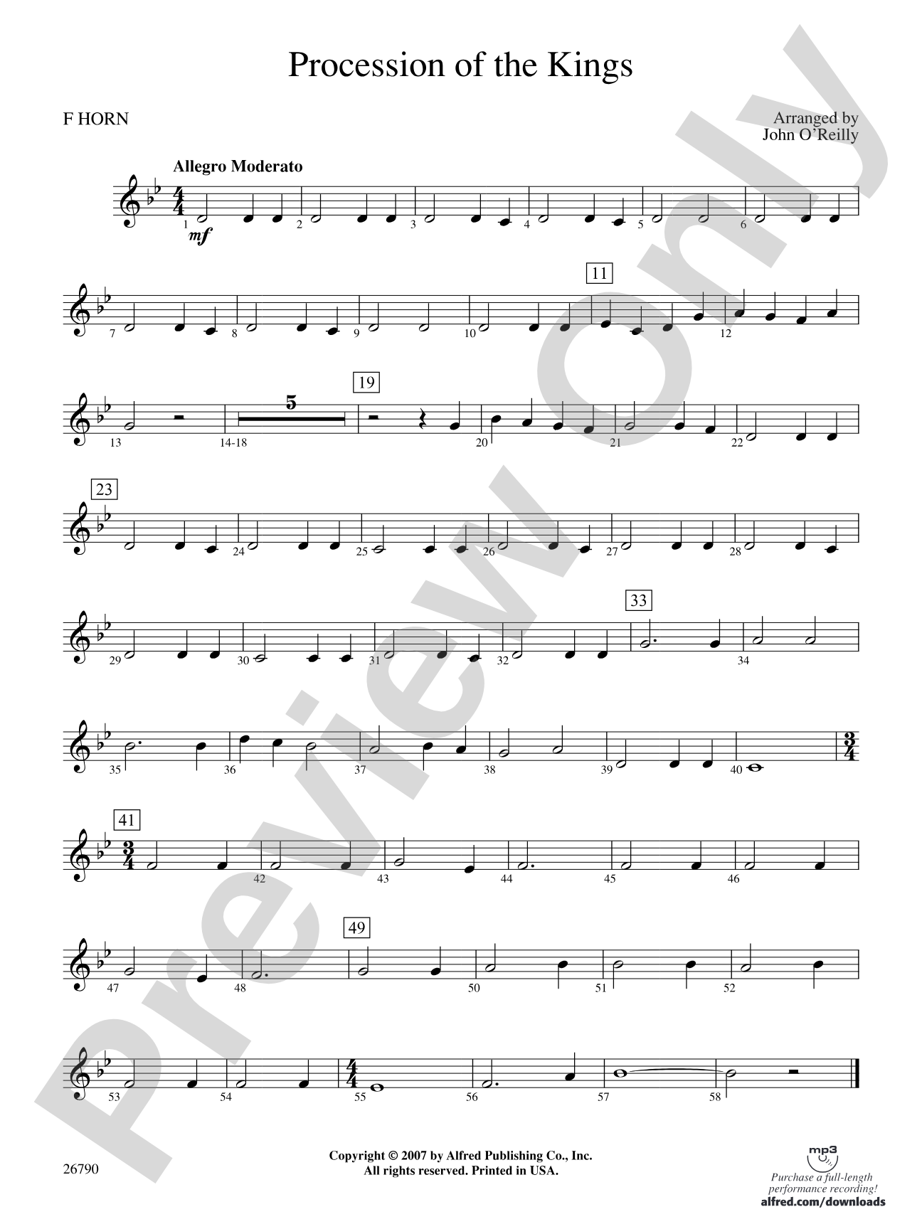 Procession of the Kings: 1st F Horn