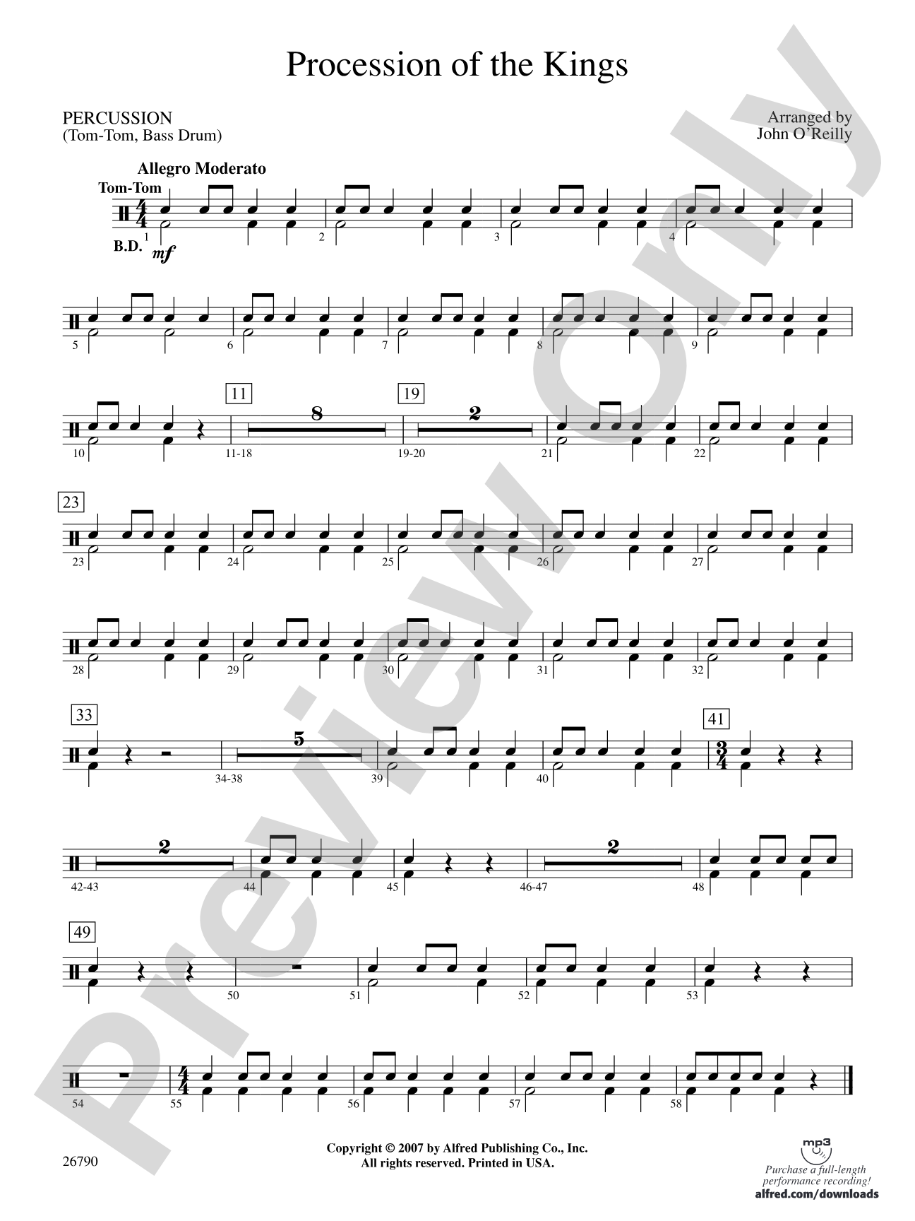 Procession of the Kings: 1st Percussion